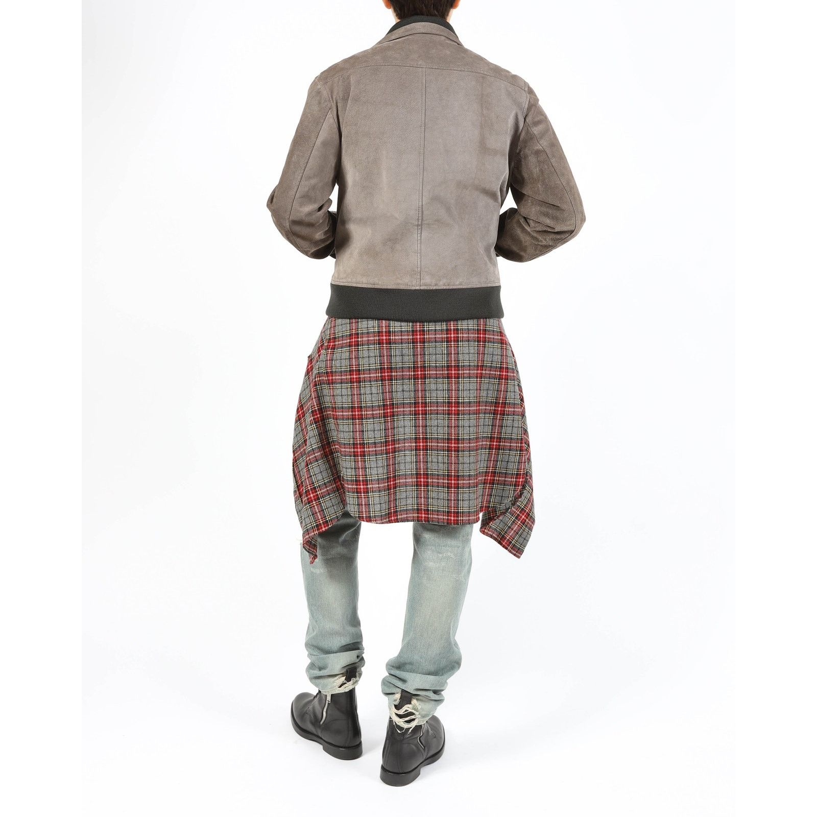 Maison Margiela FW03 Contrast Collar Bomber in Grey Suede Size US L / EU 52-54 / 3 - 7 Thumbnail