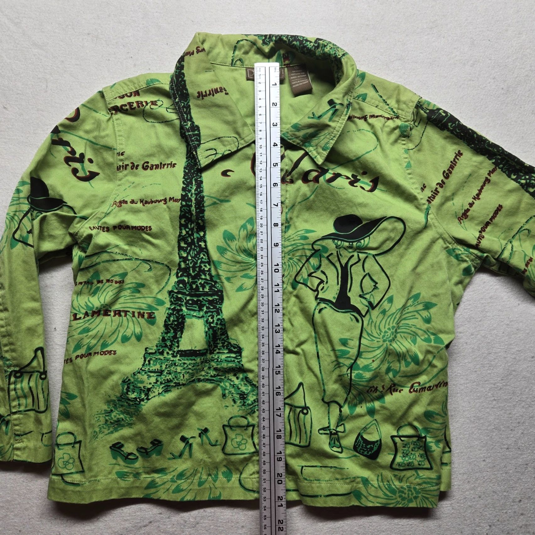 Vintage VINTAGE Jane Ashley Shirt Women's XL Green Travel Scene Button Up Over Coat Blouse Beach 90s Mens Womens Girls? Size XL / US 12-14 / IT 48-50 - 6 Thumbnail