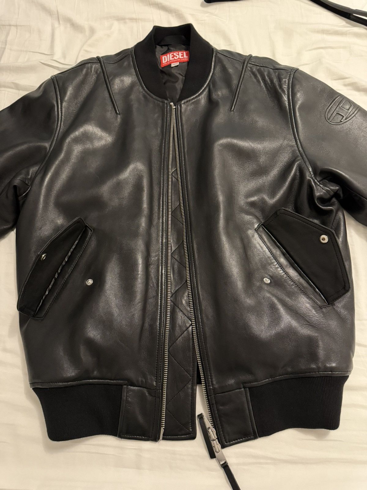Diesel Diesel Leather Bomber Jacket FW2024 Size US L / EU 52-54 / 3 - 5 Thumbnail