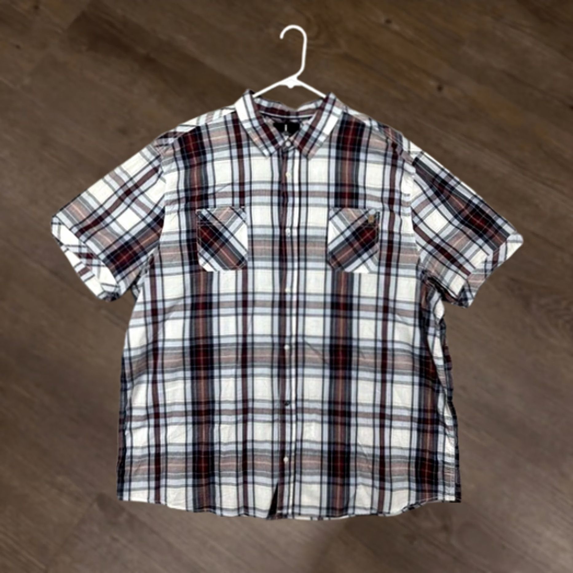 Vintage Buffalo Shirt Mens 3XLT Tall Red White Plaid Button Up Short Sleeve NEW Size US XXL / EU 58 / 5 - 1 Thumbnail