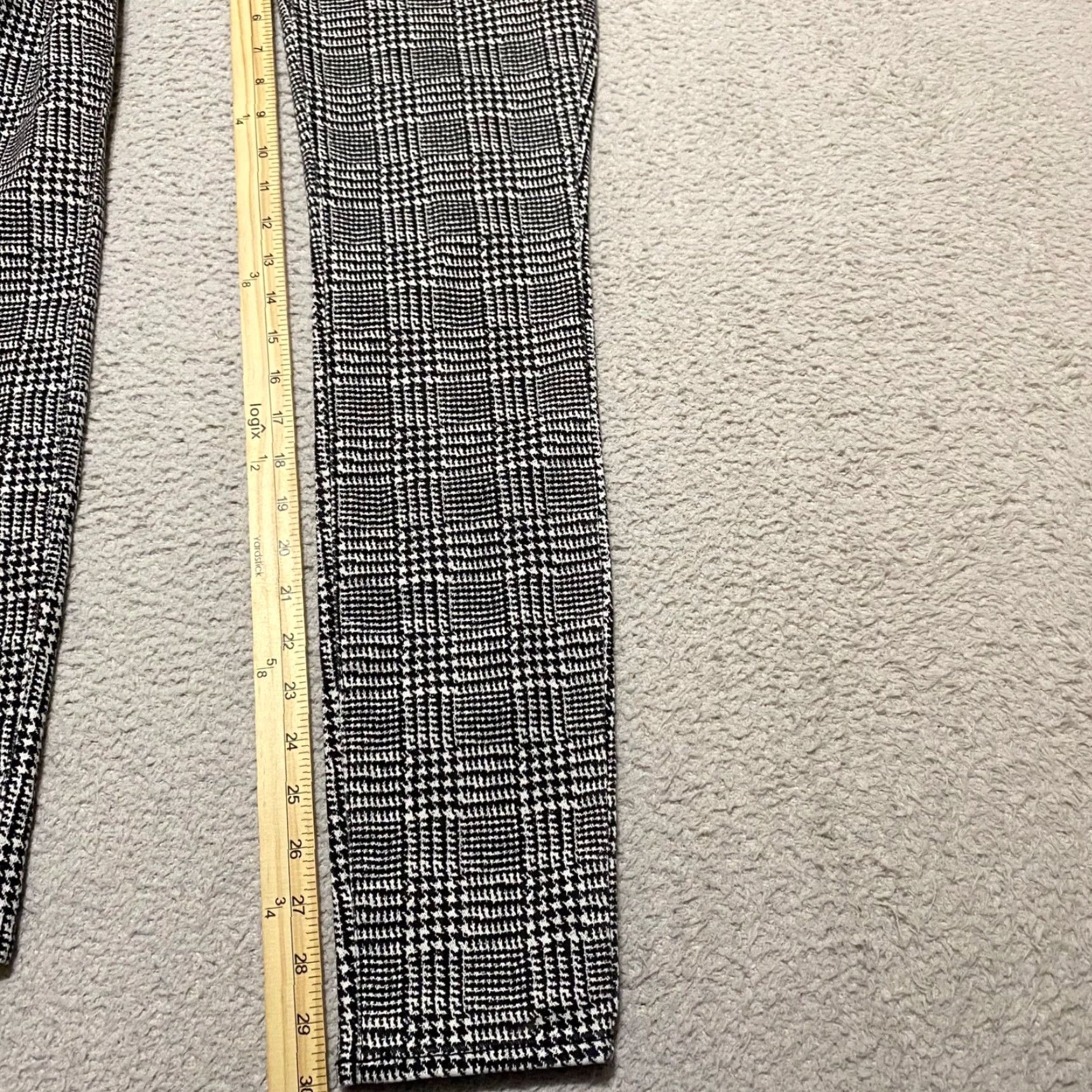Paige Paige Pants Womens Sz 27 Black Plaid Check Ankle Mid Rise Ultra Skinny Stretch Size 27" / US 4 / IT 40 - 3 Thumbnail