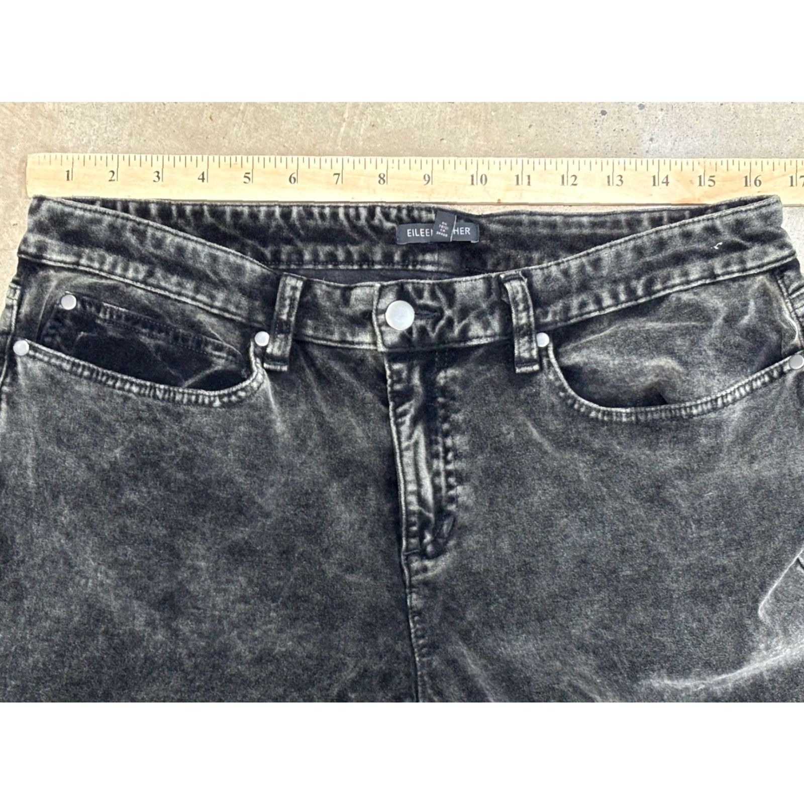 Eileen Fisher Eileen Fisher Womens Jeans Skinny Velveteen Mineral Charcoal Wash 14 33x31 Regular Inseam 31 Size 24" / US 00 / IT 34 - 7 Thumbnail