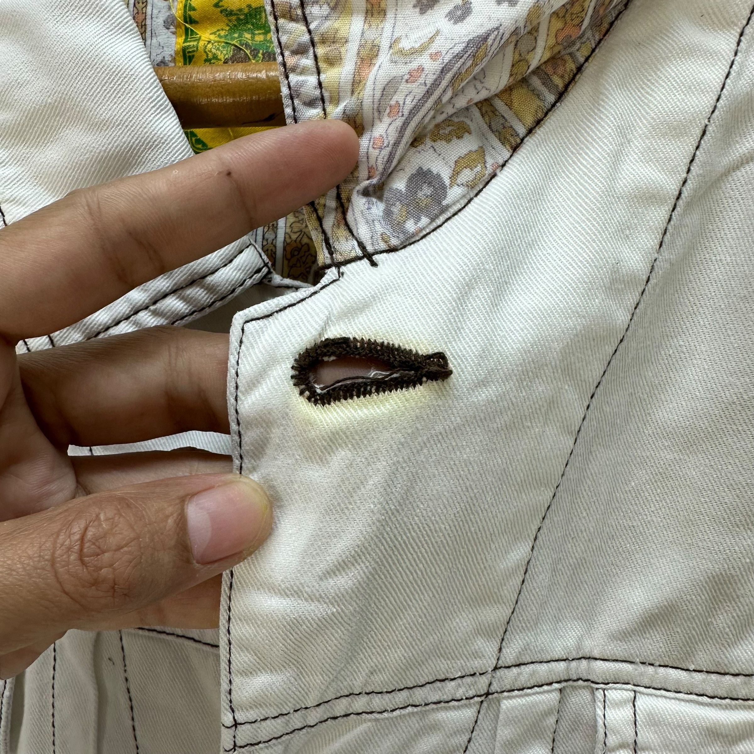 Japanese Brand Vintage 90's SEAHOP White Denim Jacket #A74-1785 Size US L / EU 52-54 / 3 - 7 Thumbnail