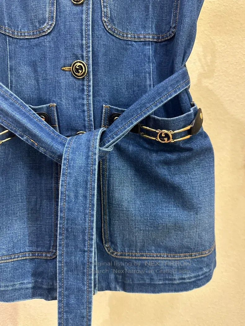 Gucci Gucci Double G metal buckle denim vest Size XS / US 0-2 / IT 36-38 - 5 Thumbnail
