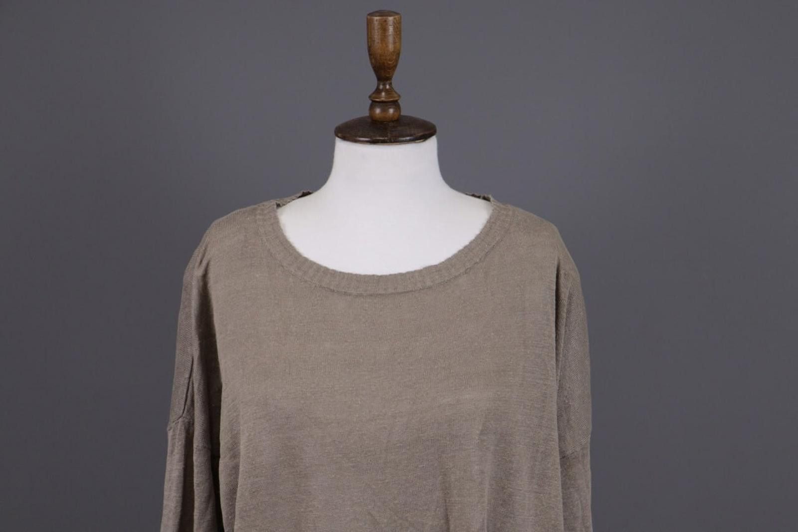 Designer Gudrun Sjoden Brown Linen Lagenlook A-Line Dress Size L Size L / US 10 / IT 46 - 2 Thumbnail
