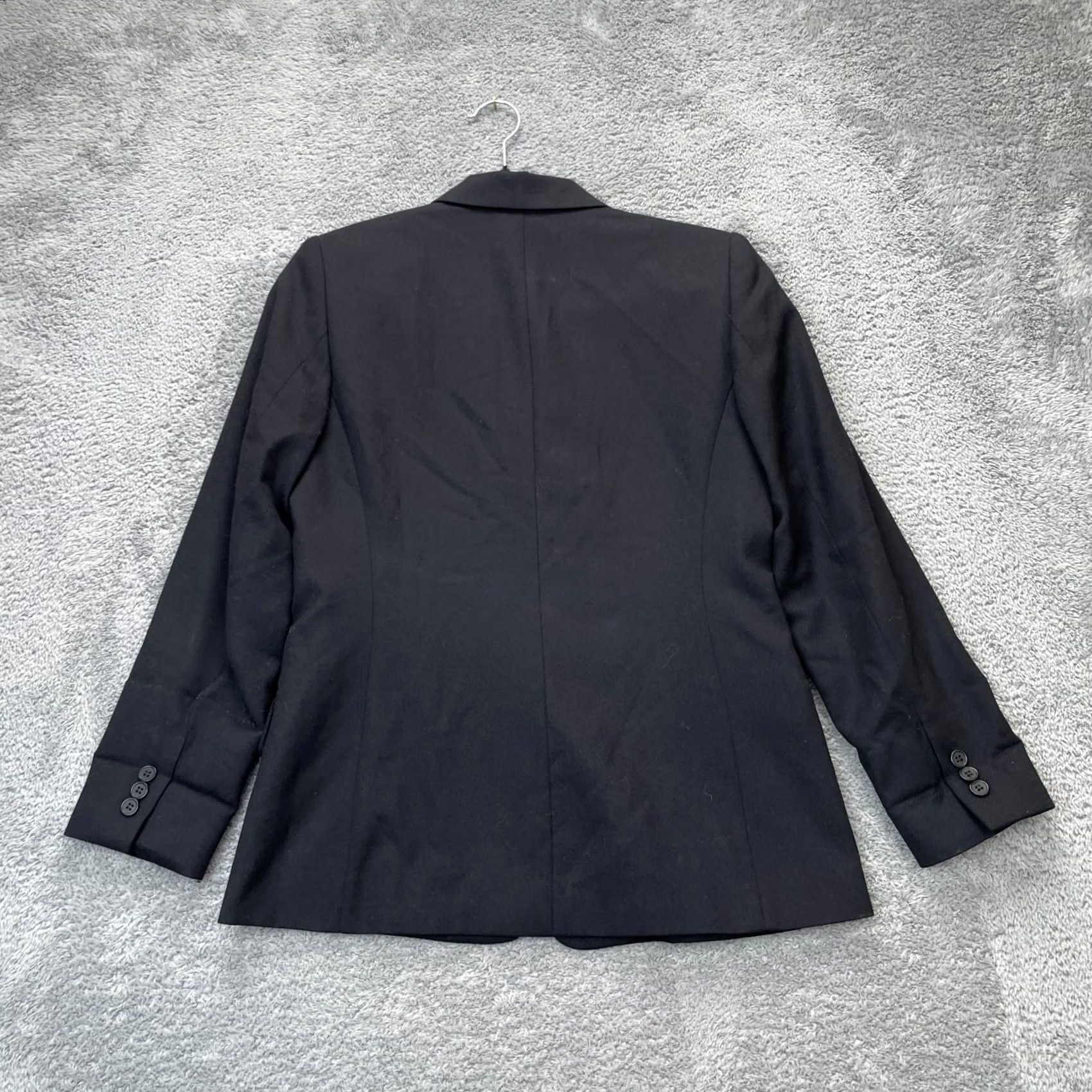 Pendleton VINTAGE Pendleton Blazer Jacket Womens 4 Petite Black Wool Lined Single-Breasted Notch Lapel 3-Button Chest 36in Short Front Button One-Button Size S / US 4 / IT 40 - 2 Thumbnail