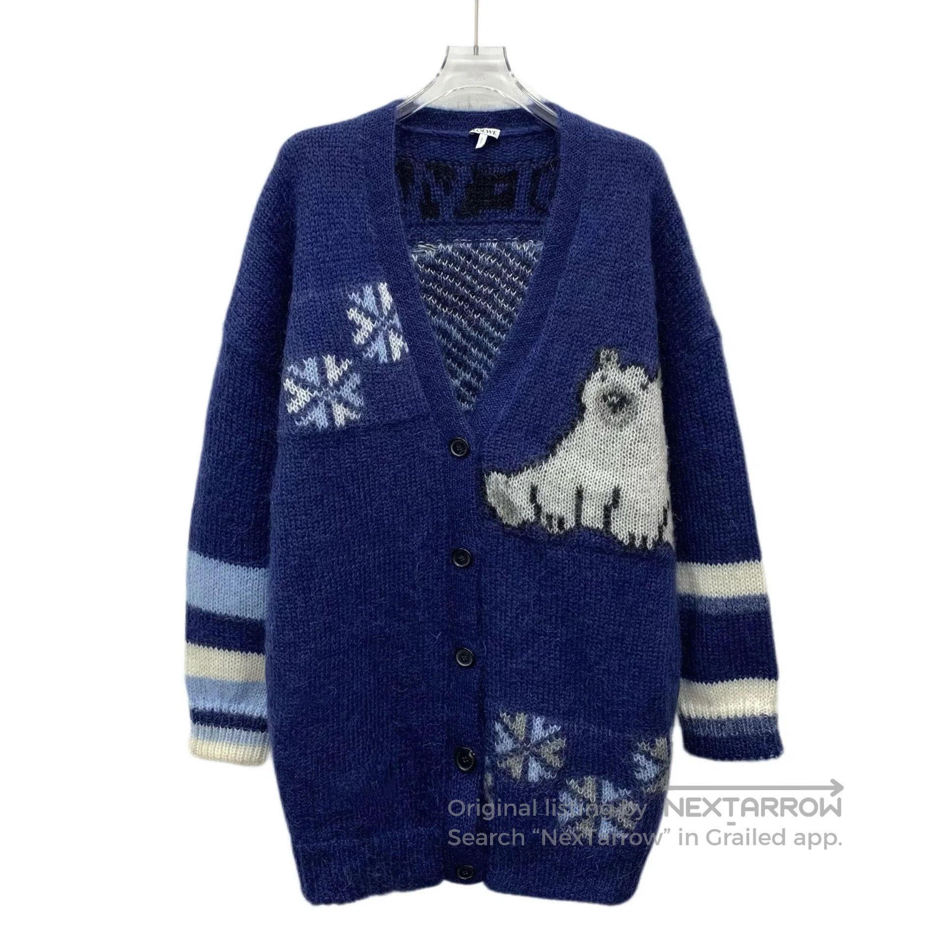 Loewe Loewe Polar Bear Intarsia Mohair V-Neck Cardigan. Size XS / US 0-2 / IT 36-38 - 1 Thumbnail