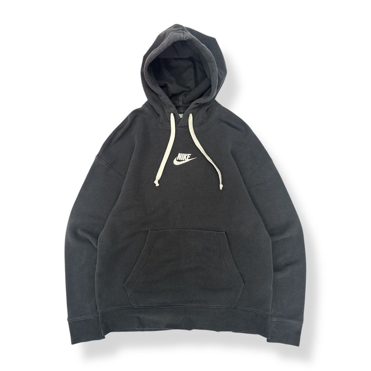 Nike 🔥 Y2K Nike Centre Logo Faded Black Sweat Hoodie - L Size US M / EU 48-50 / 2 - 1 Thumbnail