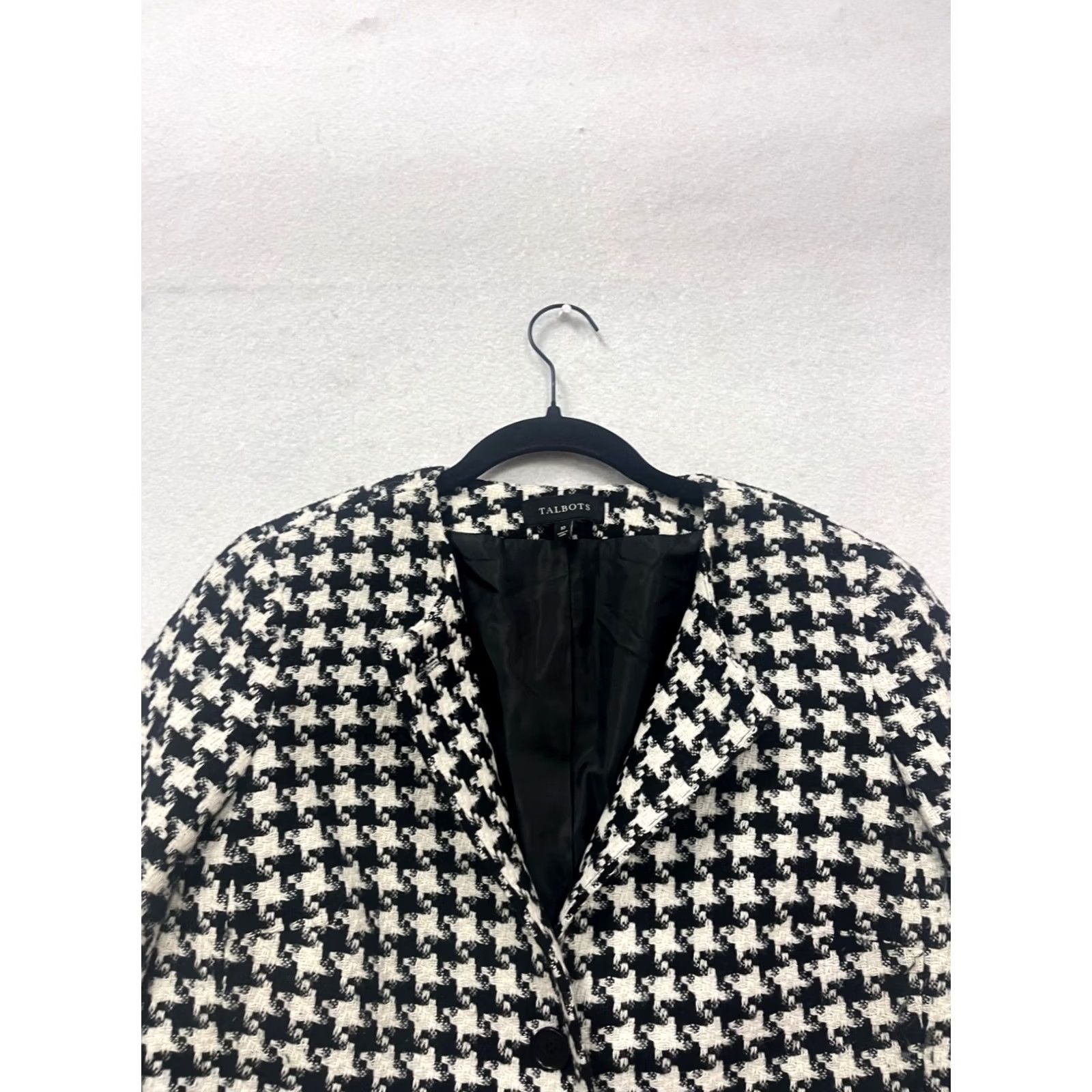 Talbots Talbots Womens Blazer Houndstooth Size 10 Black Wool/Nylon Like New Pants Suit Womens Size L / US 10 / IT 46 - 5 Thumbnail