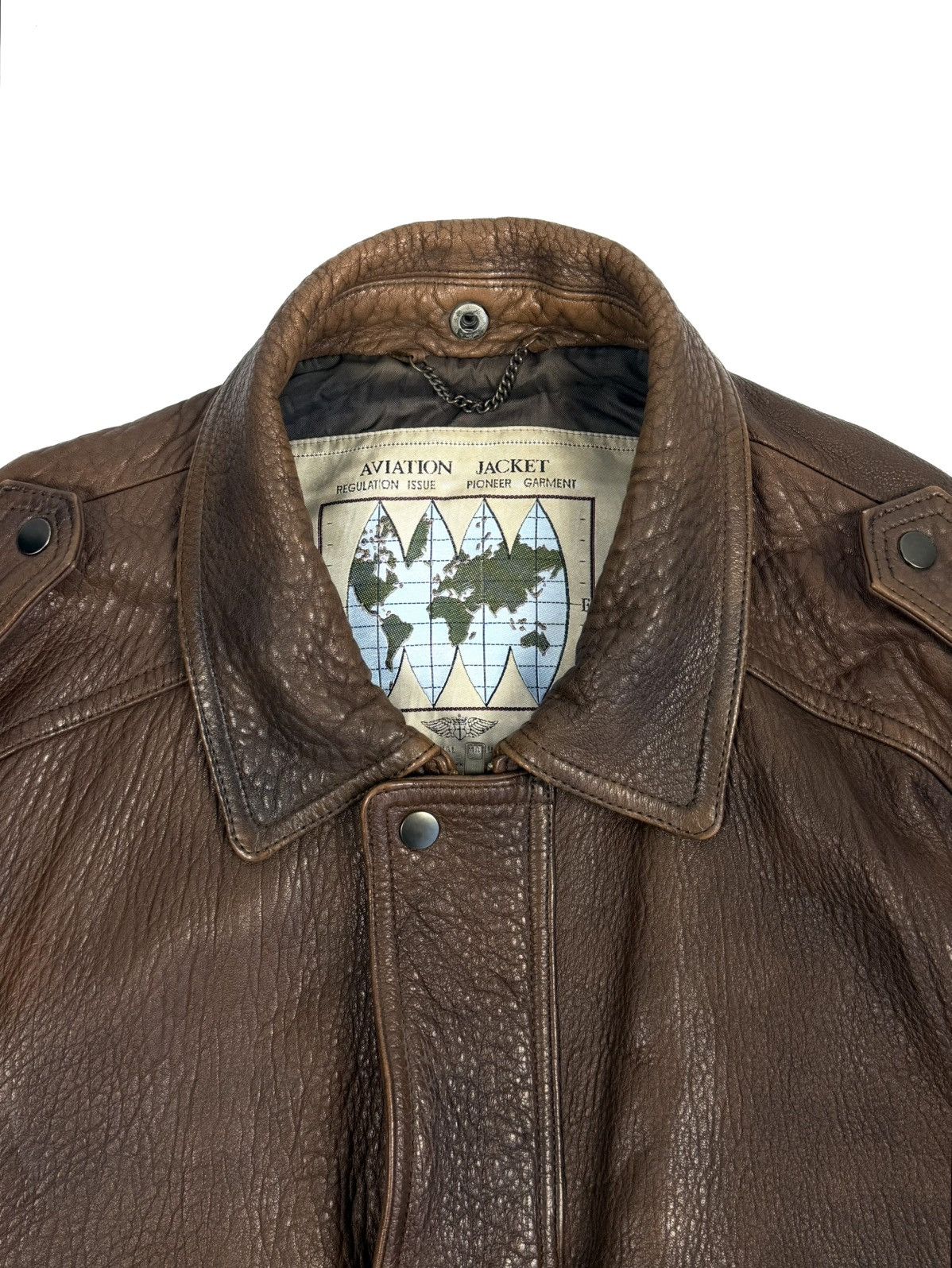 Japanese Brand St Michael Vintage Leather Aviation Bomber Jacket Japanese Size US L / EU 52-54 / 3 - 21 Thumbnail