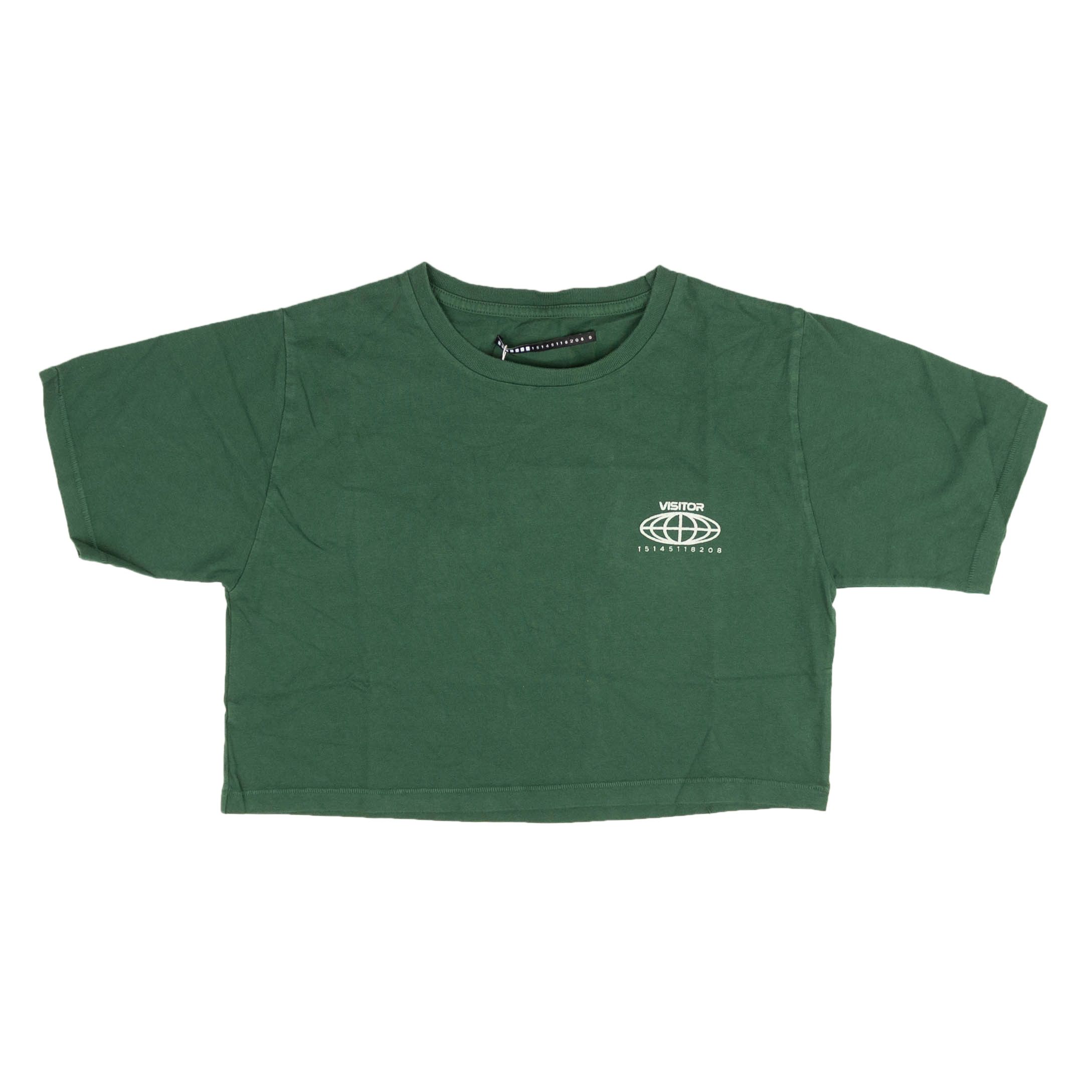 Visitor on Earth Green Short Sleeve Cropped Logo T-Shirt Size XS Size XS / US 0-2 / IT 36-38 - 1 Thumbnail