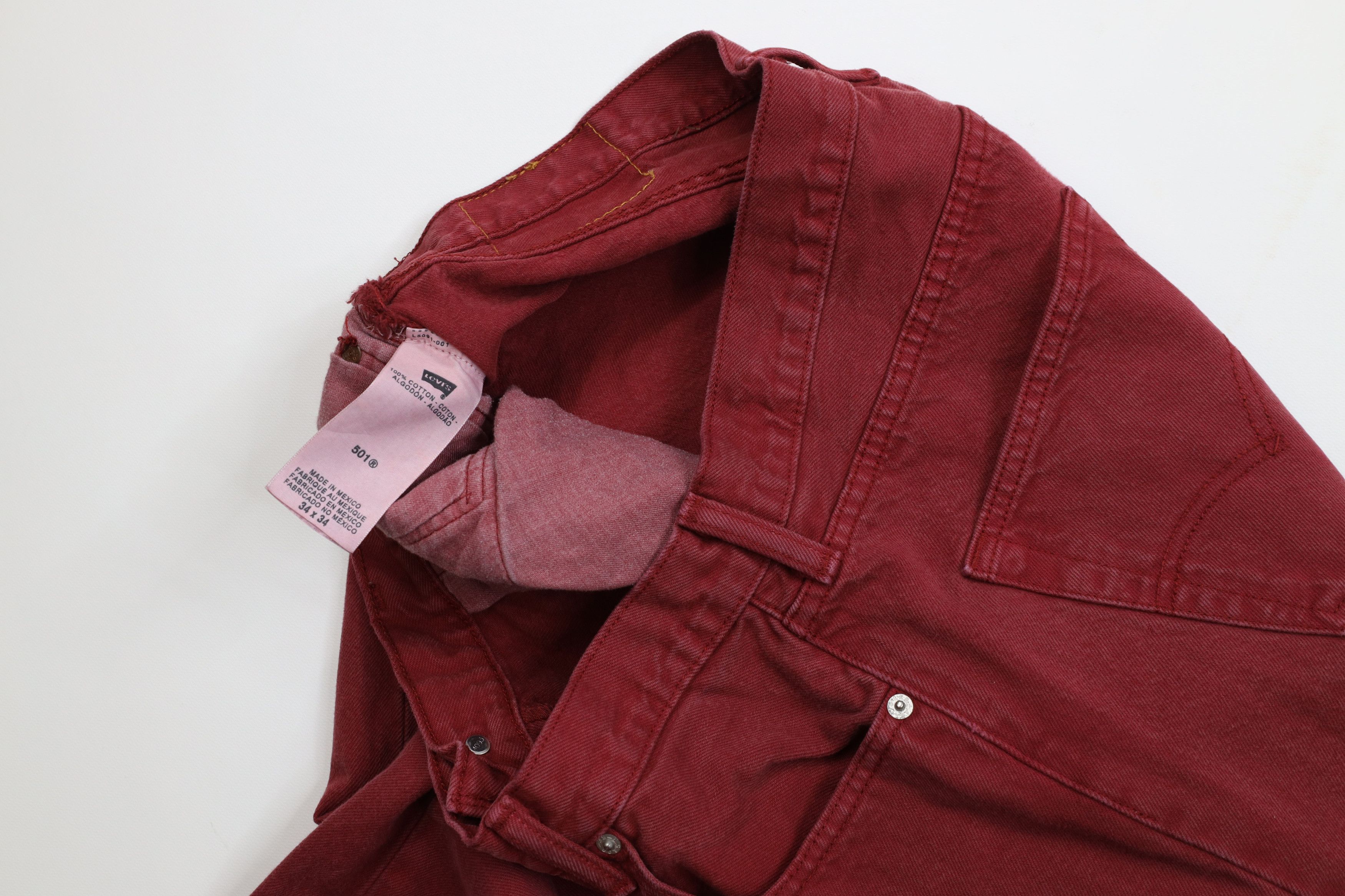 Levi's Vintage Y2K Levis 501xx Button Fly Original Fit Jeans Red Size US 34 / EU 50 - 10 Thumbnail