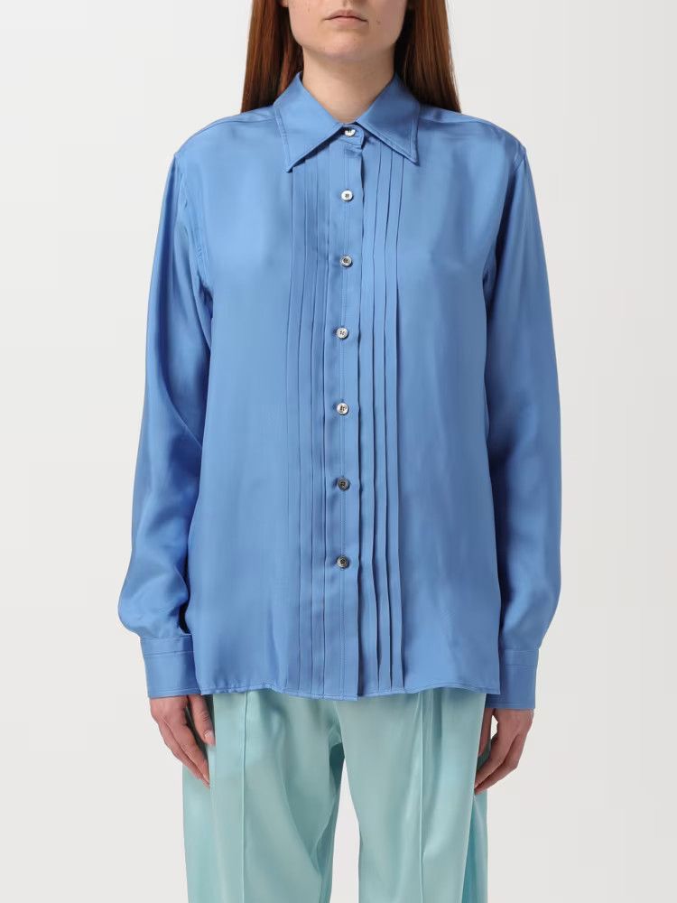 o1w1db10525 CA3254 Plastron Shirt in Blue