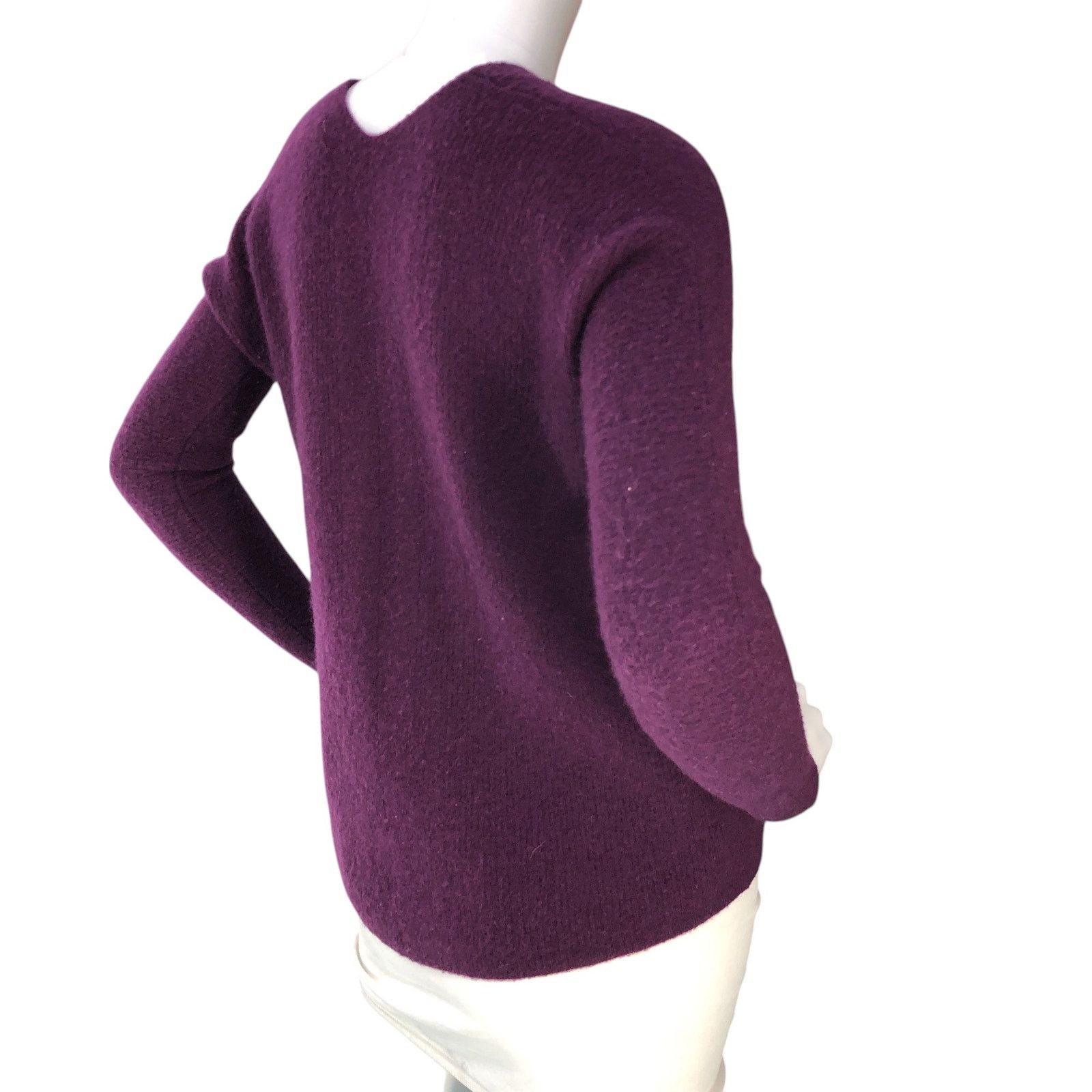 Vince Vince Sz S Sweater Double V Neck Wool Cashmere Blend Purple Size S / US 4 / IT 40 - 8 Thumbnail