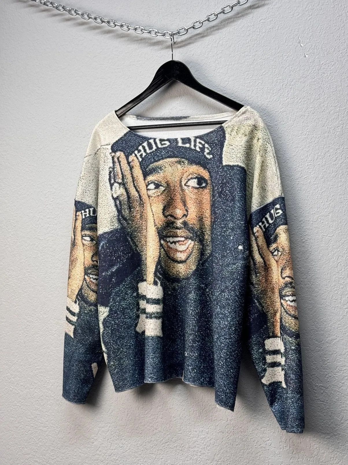 Tupac Shakur 2Pac Bling Big Face Hip Hop Rap T Shirt
