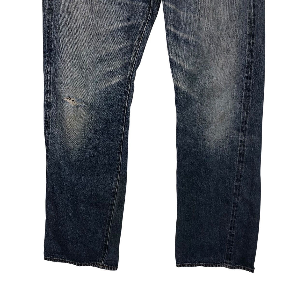 Japanese Brand Denim & Dungaree Distressed Straight Fit Sanforized Denim Size 32" / US 10 / IT 46 - 6 Thumbnail