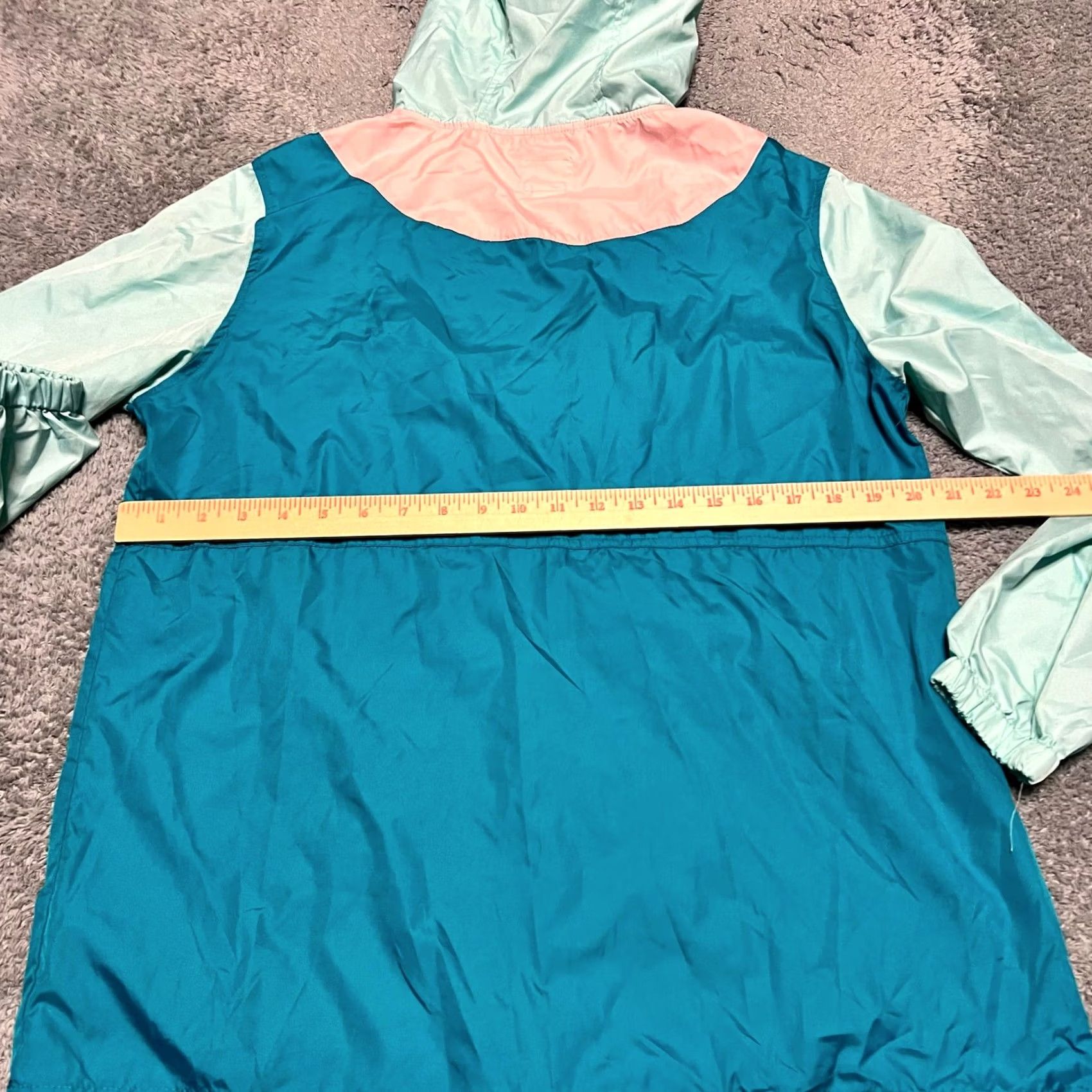 Empyre Empyre Windbreaker Jacket Women Large Hooded Pullover Colorblock Retro 90s Style Size L / US 10 / IT 46 - 4 Thumbnail