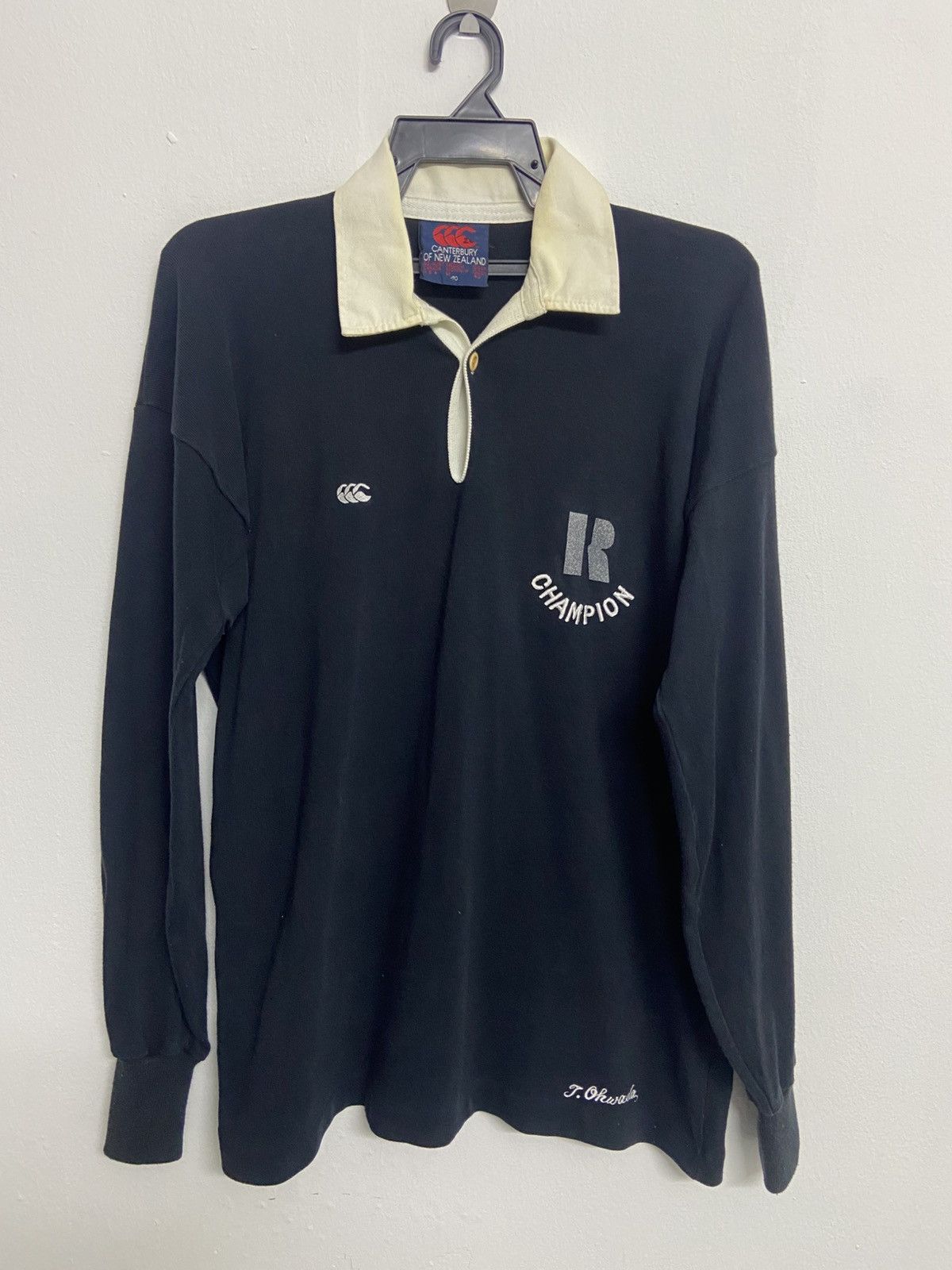 Canterbury of New Zealand 90s Canterbury All Black Long Sleeve Rugby Shirt Size US M / EU 48-50 / 2 - 2 Thumbnail