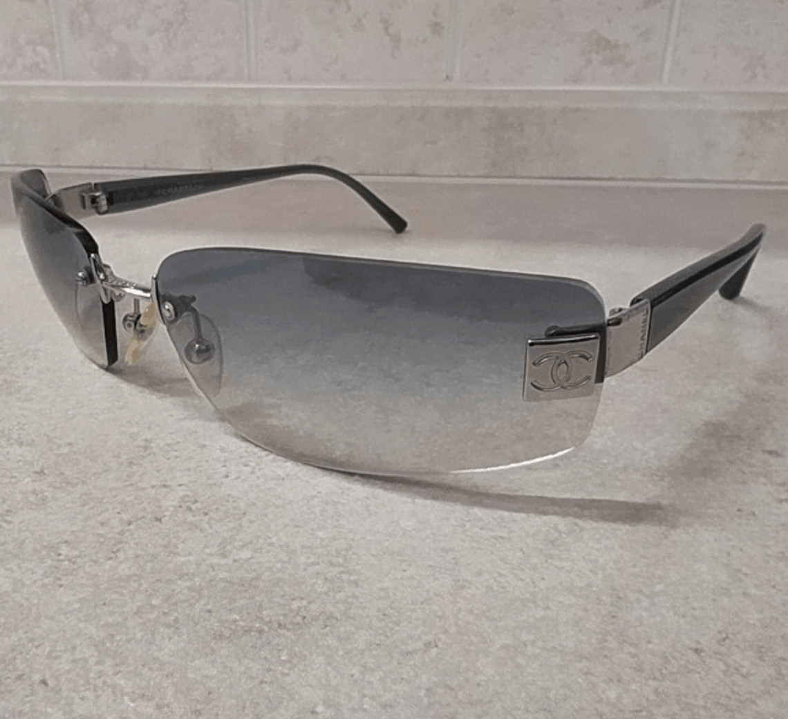 Chanel × Vintage CHANEL Sunglasses 4018 Mask Visor Rimless Ski Shield 4033 Size ONE SIZE - 7 Thumbnail