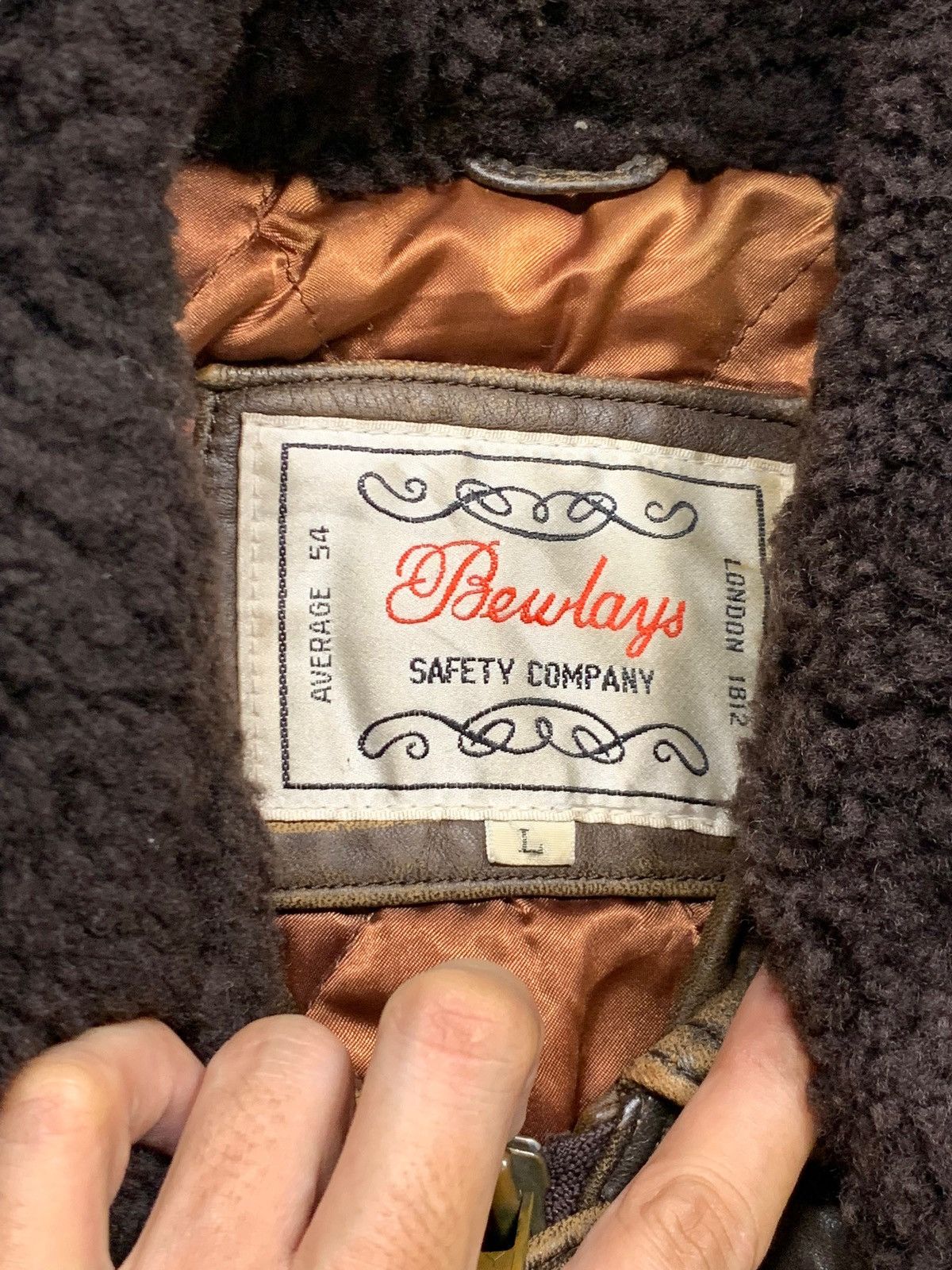 Genuine Leather Bewlays London Leather Jacket B-3 Style Size US L / EU 52-54 / 3 - 6 Thumbnail