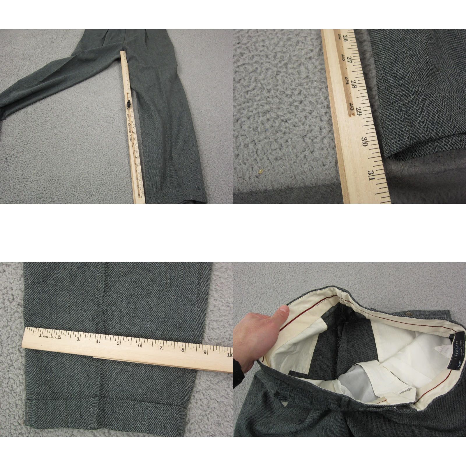 Vintage VINTAGE Pietro Chiara Nobile Pants Mens 36 x 30 Gray Wool Zip Dress Pants 100% Wool Houndstooth Mens Size US 36 / EU 52 - 9 Thumbnail