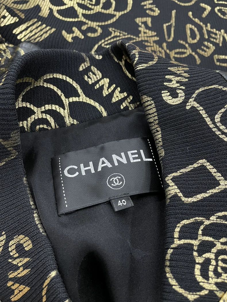 Chanel Chanel Egyptian series black gold graffiti full of letters Size S / US 4 / IT 40 - 4 Thumbnail
