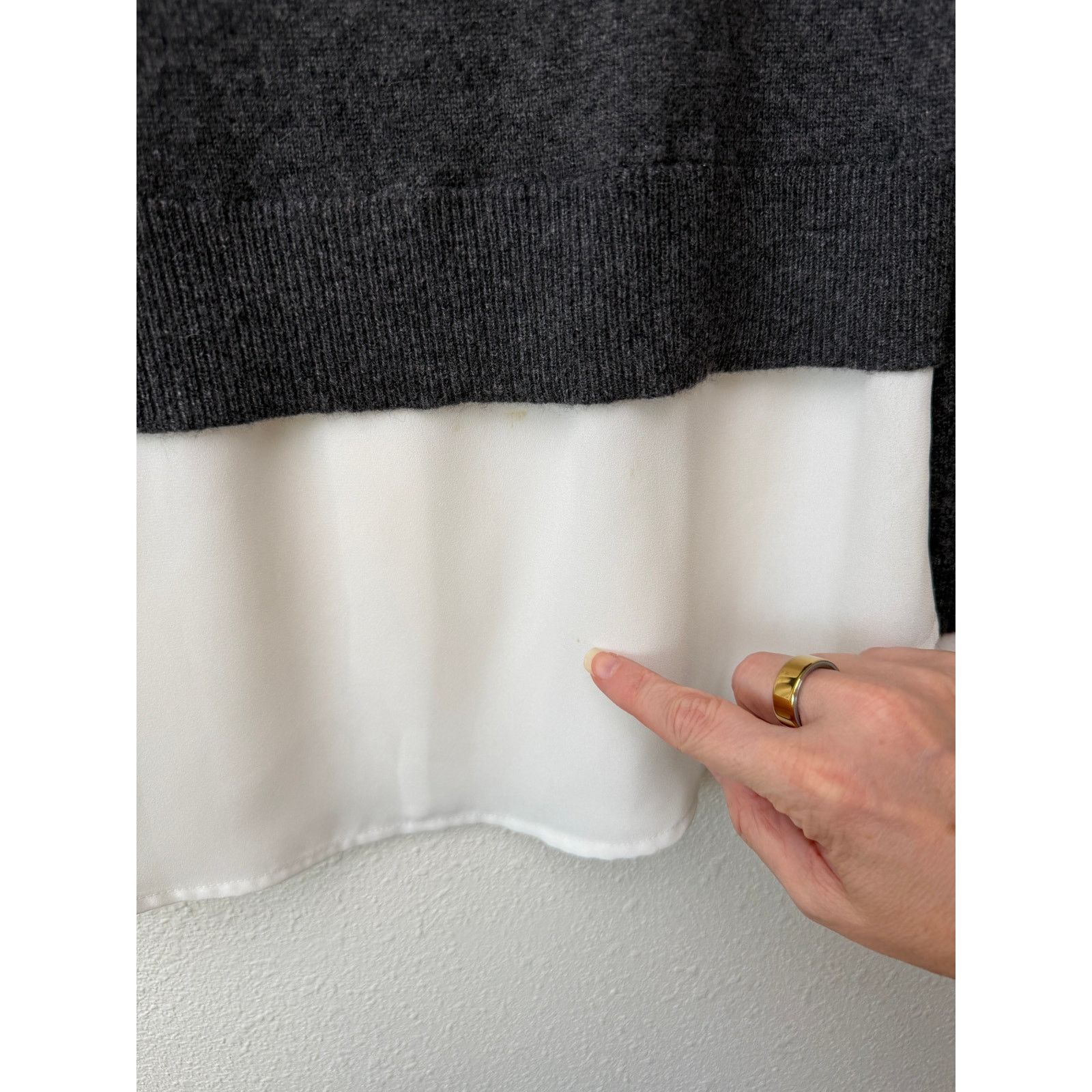 Other Gray White Layered Sweater Shirt XS Size XS / US 0-2 / IT 36-38 - 9 Thumbnail