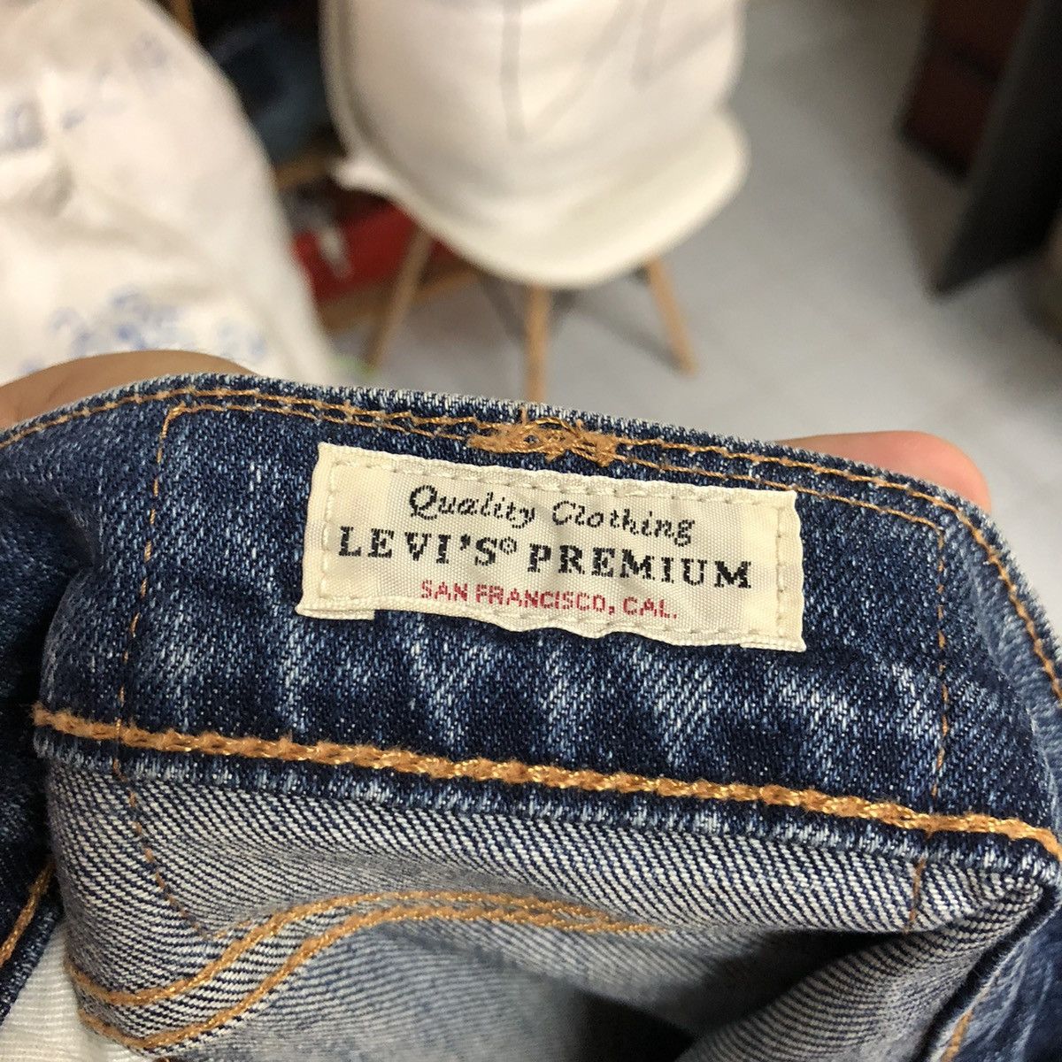 Levi's DLL Levis 502 big E faded Blue Denim Pants #C248 Size US 31 - 25 Thumbnail