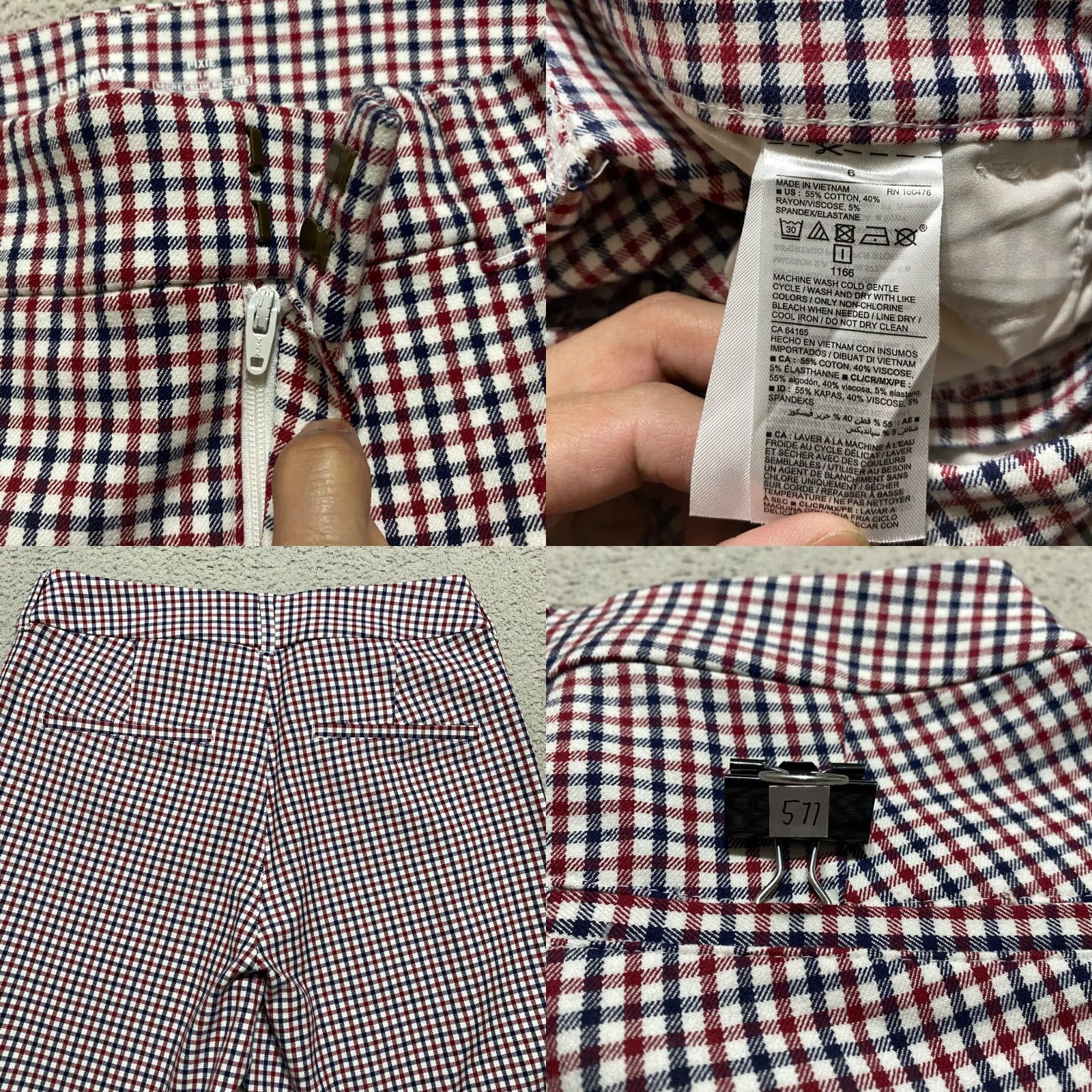 Old Navy Old Navy Pixie Pants - Multicolor Plaid Straight Ankle High Rise Pockets Woman 2 Regular Size 26" / US 2 / IT 38 - 8 Thumbnail