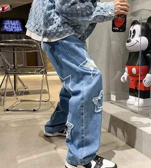 Japanese Brand Star Graphic Baggy Vintage Retro Jeans Pants Size US 32 / EU 48 - 3 Thumbnail