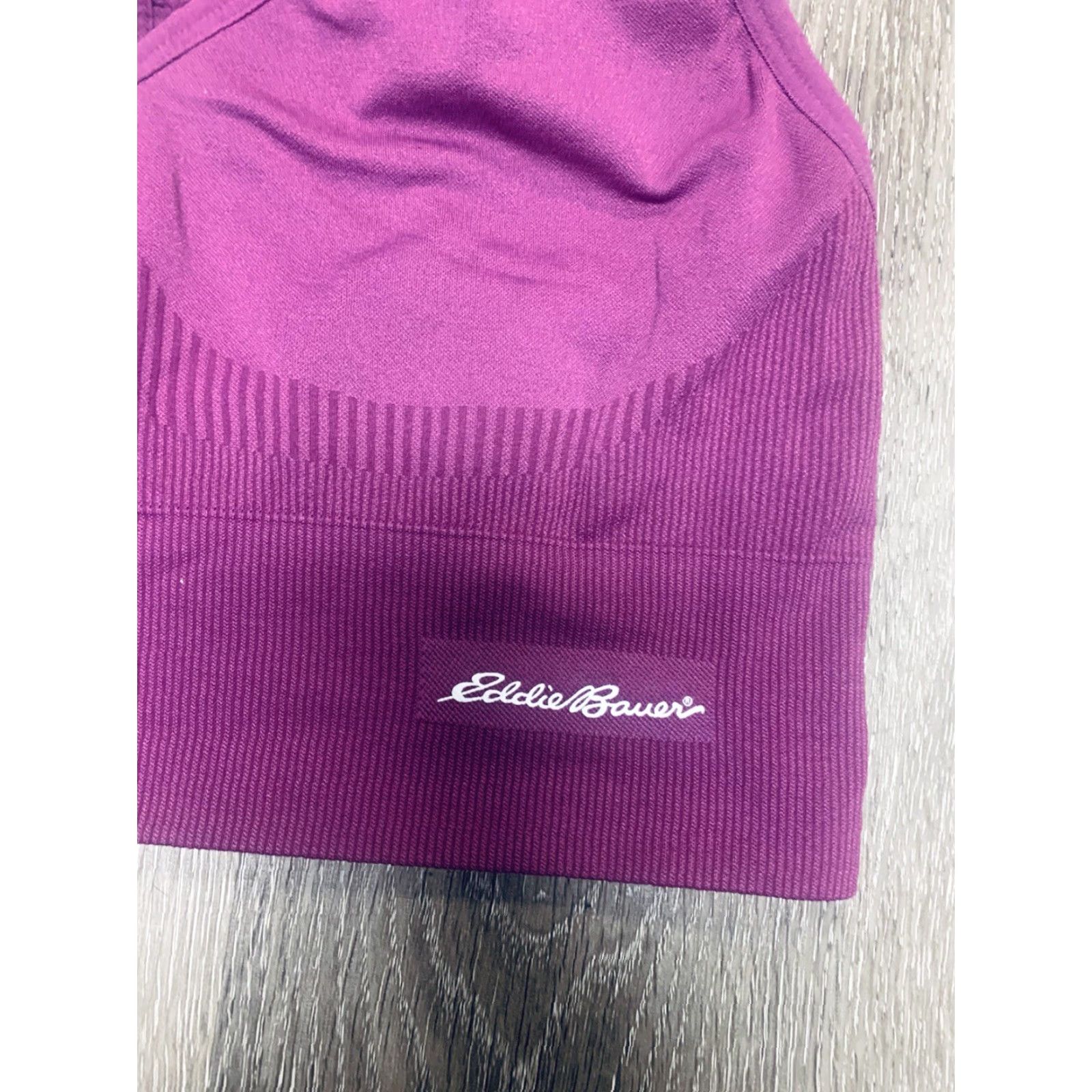 Eddie Bauer VINTAGE Eddie Bauer Performance Bra Large Sports Bra Ribbed Purple Ladies Medium Support Medium Purple Basketball CrossFit Gym & Training Womens Bra Size ONE SIZE - 2 Thumbnail