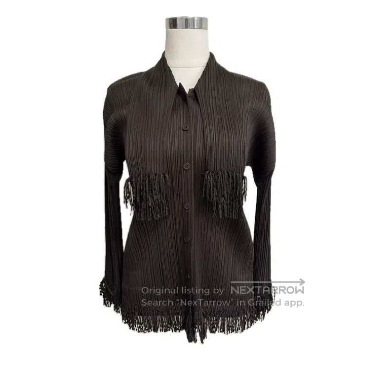 Issey Miyake Issey Miyake Fringed Scarf Pleated Top Size M / US 6-8 / IT 42-44 - 1 Thumbnail