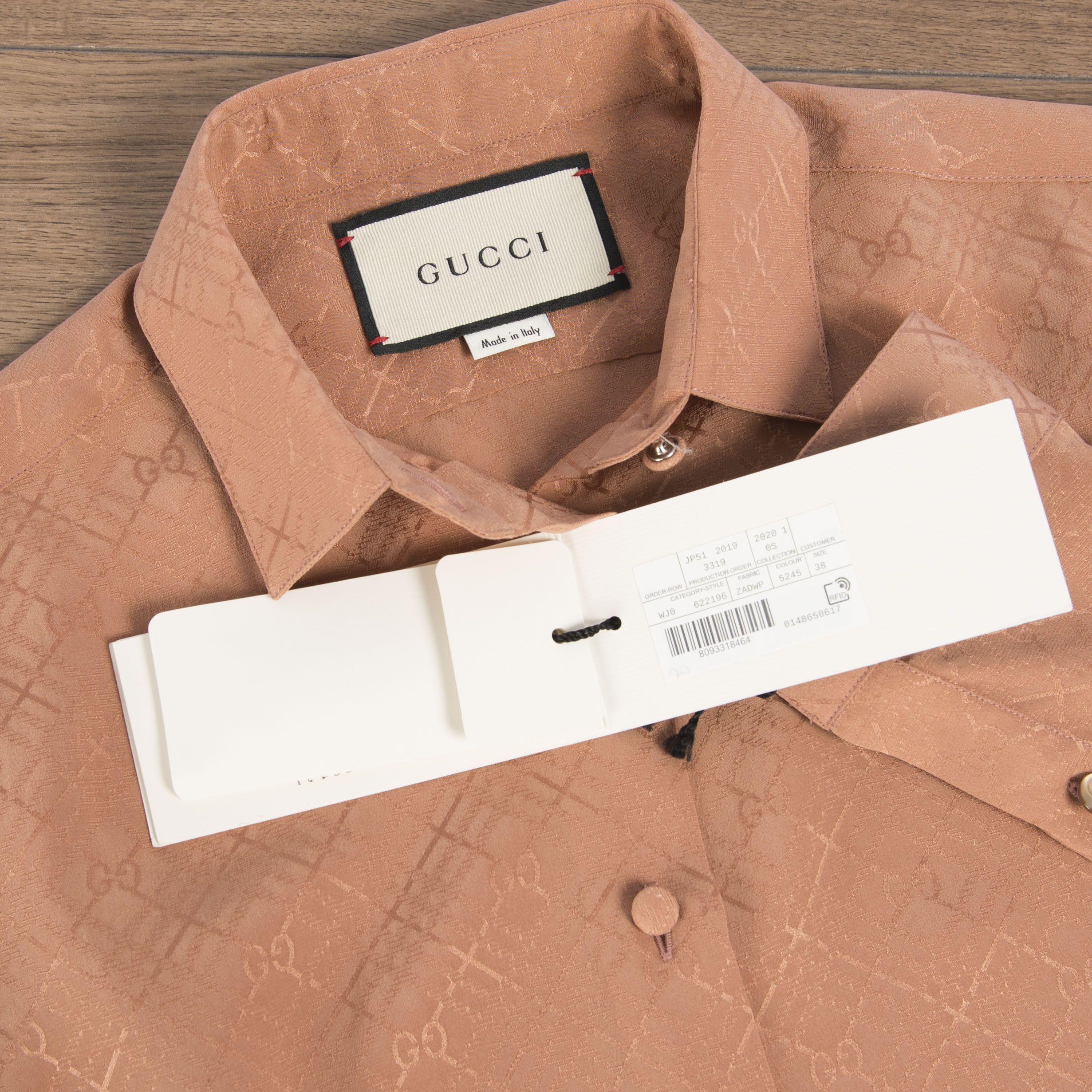 Gucci Pink Women's Check GG Silk Crêpe Shirt Size M / US 6-8 / IT 42-44 - 11 Thumbnail