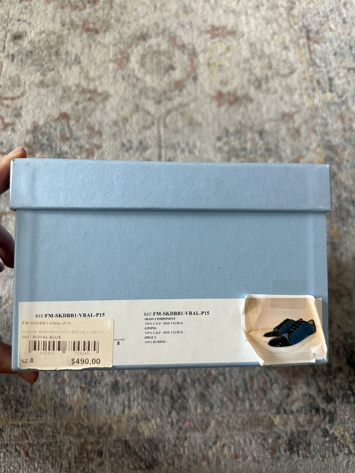 Lanvin Lanvin Men's Patent-Toe Suede Sneaker, Dark Turquoise Size US 8 / EU 41 - 14 Thumbnail