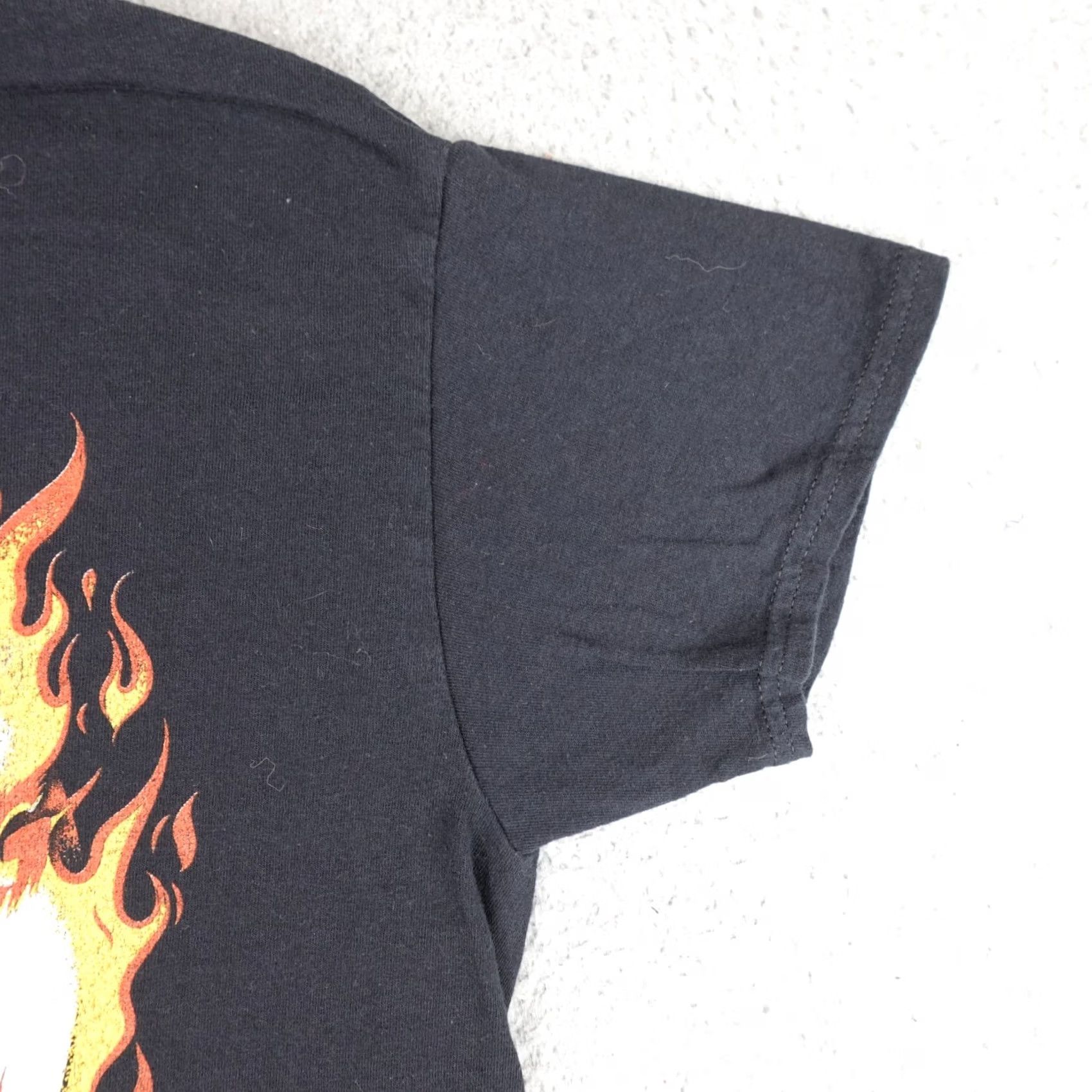 Glanshirt Wu Tang Shirt Mens Medium Black Short Sleeve Flames Graphic Hip Hop Y2K Size US M / EU 48-50 / 2 - 6 Thumbnail