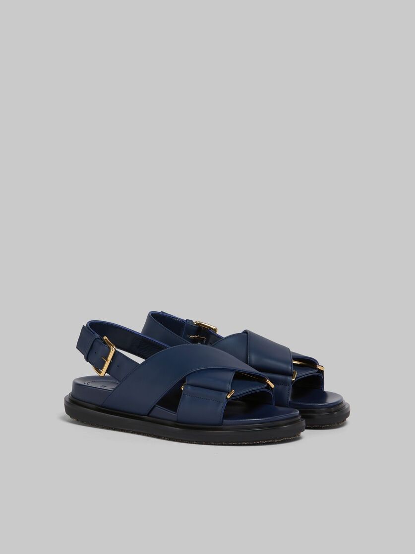 oc11z0525 Leather Fussbett in Blue