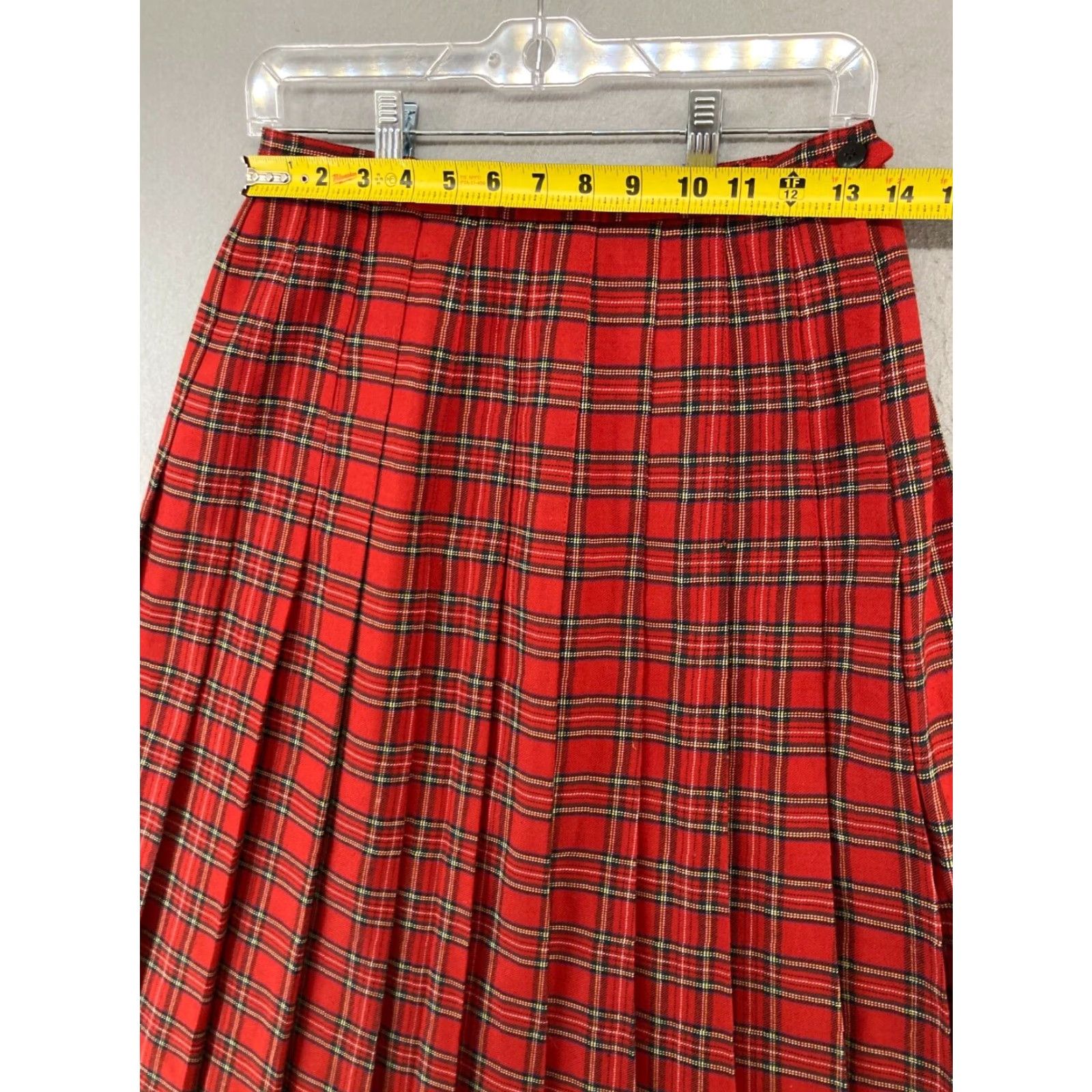 Vintage VINTAGE MICHELE Skirt Womens 12 Red Plaid Midi Pleated 90s Preppy Size 34" / US 12 / IT 48 - 2 Thumbnail