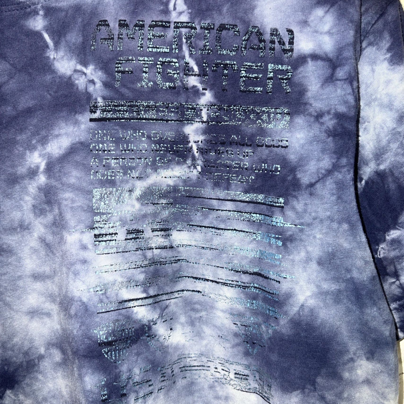 Vintage American Fighter T-Shirt Mens Blue M Size US M / EU 48-50 / 2 - 2 Thumbnail