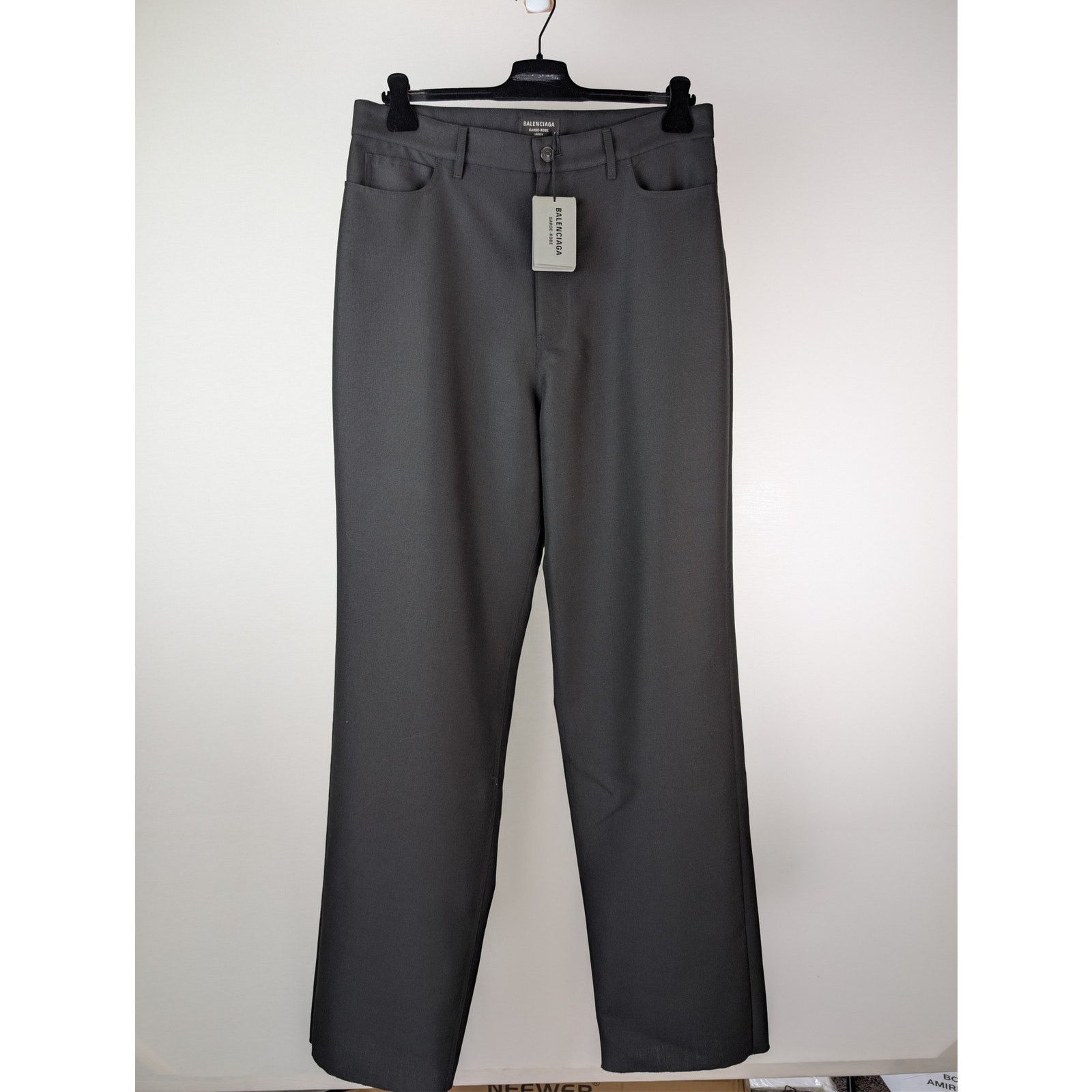Balenciaga o1rshd1 Stretch Virgin Wool 5 Pocket Baggy Pants in Black Size US 34 / EU 50 - 2 Thumbnail