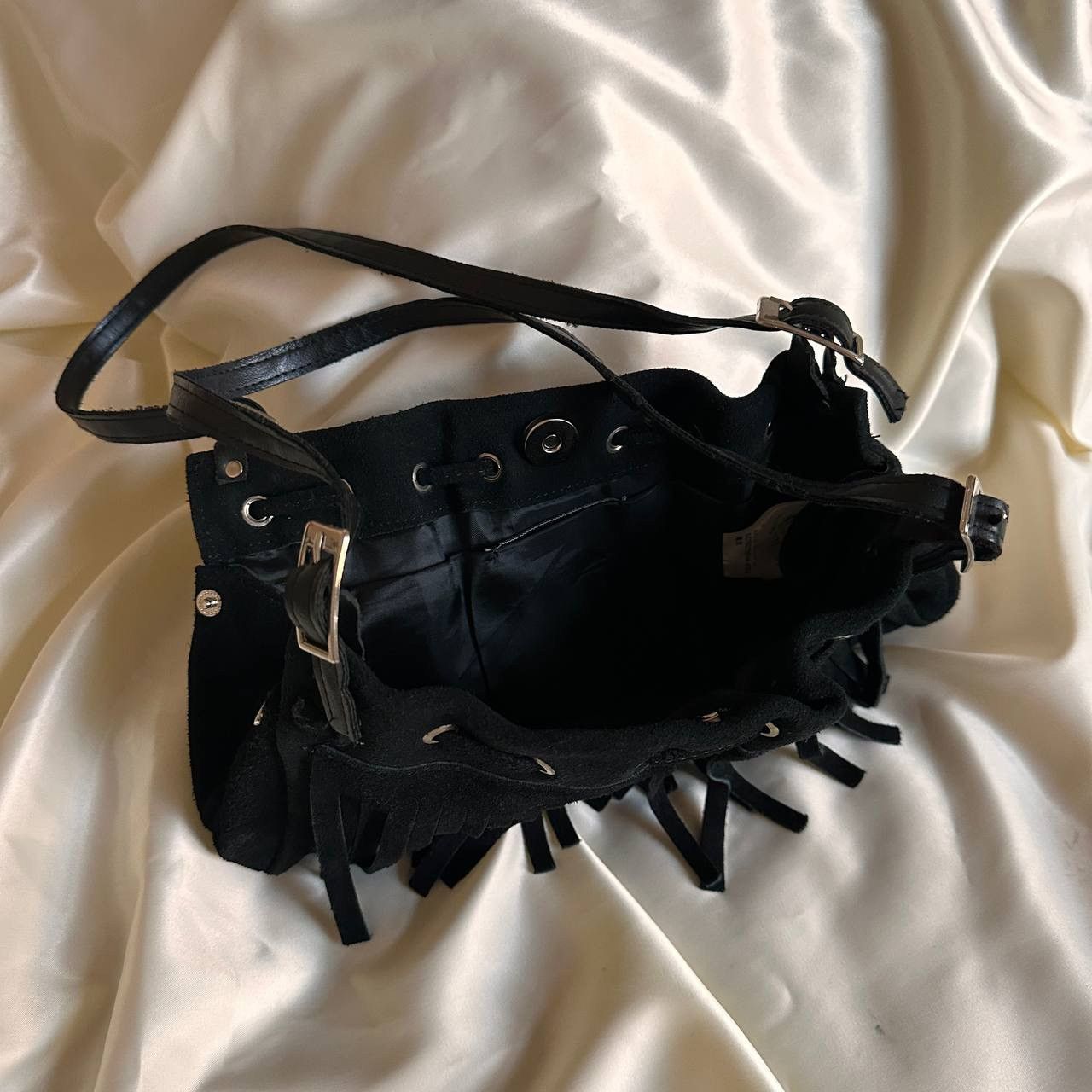 Vintage Vintage black boho suede mini shoulder bag Size ONE SIZE - 2 Thumbnail