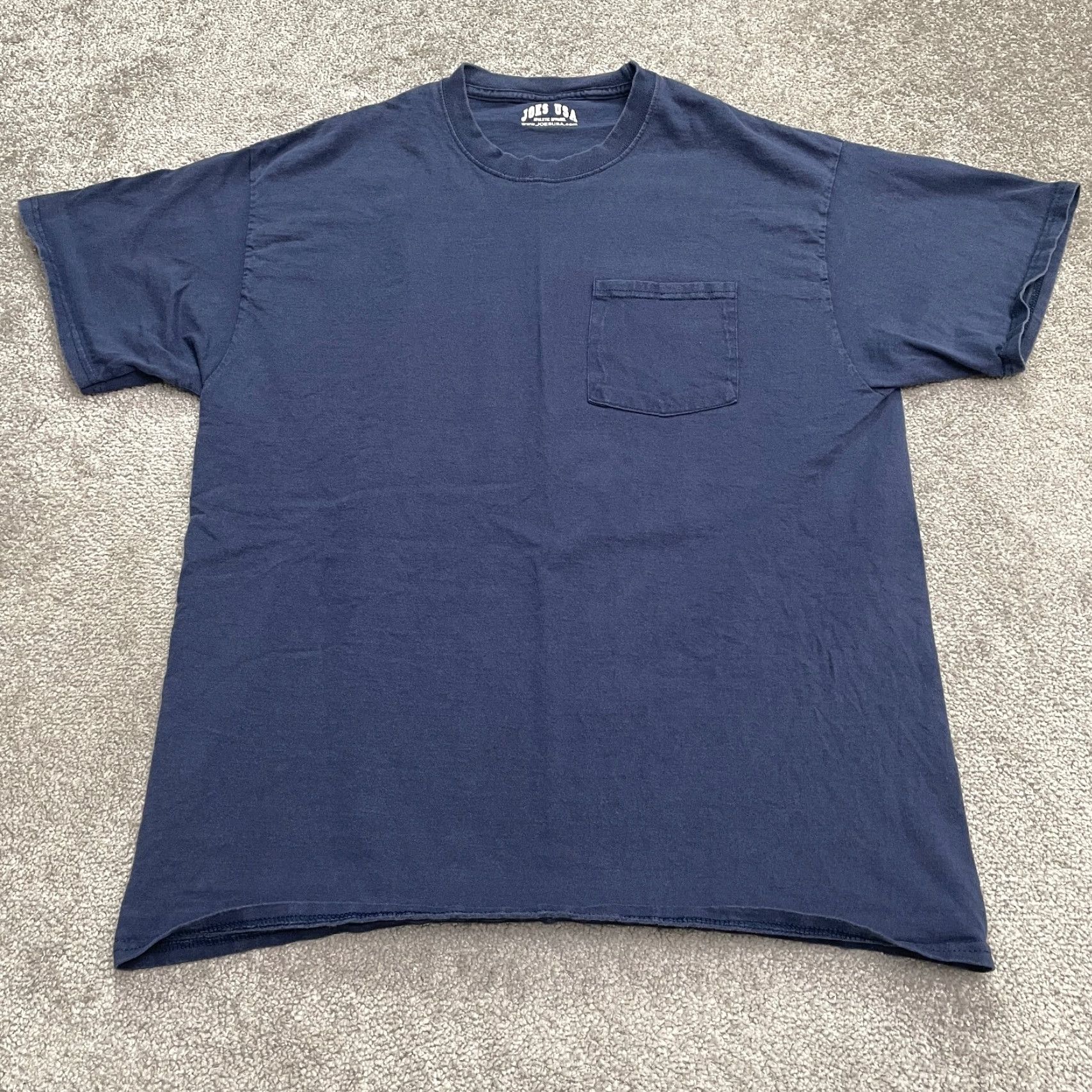 Essentials Joe's USA Basic Essential T-Shirt Mens Large Blue Crew Short Sleeve Pocket Tee Size US L / EU 52-54 / 3 - 2 Thumbnail