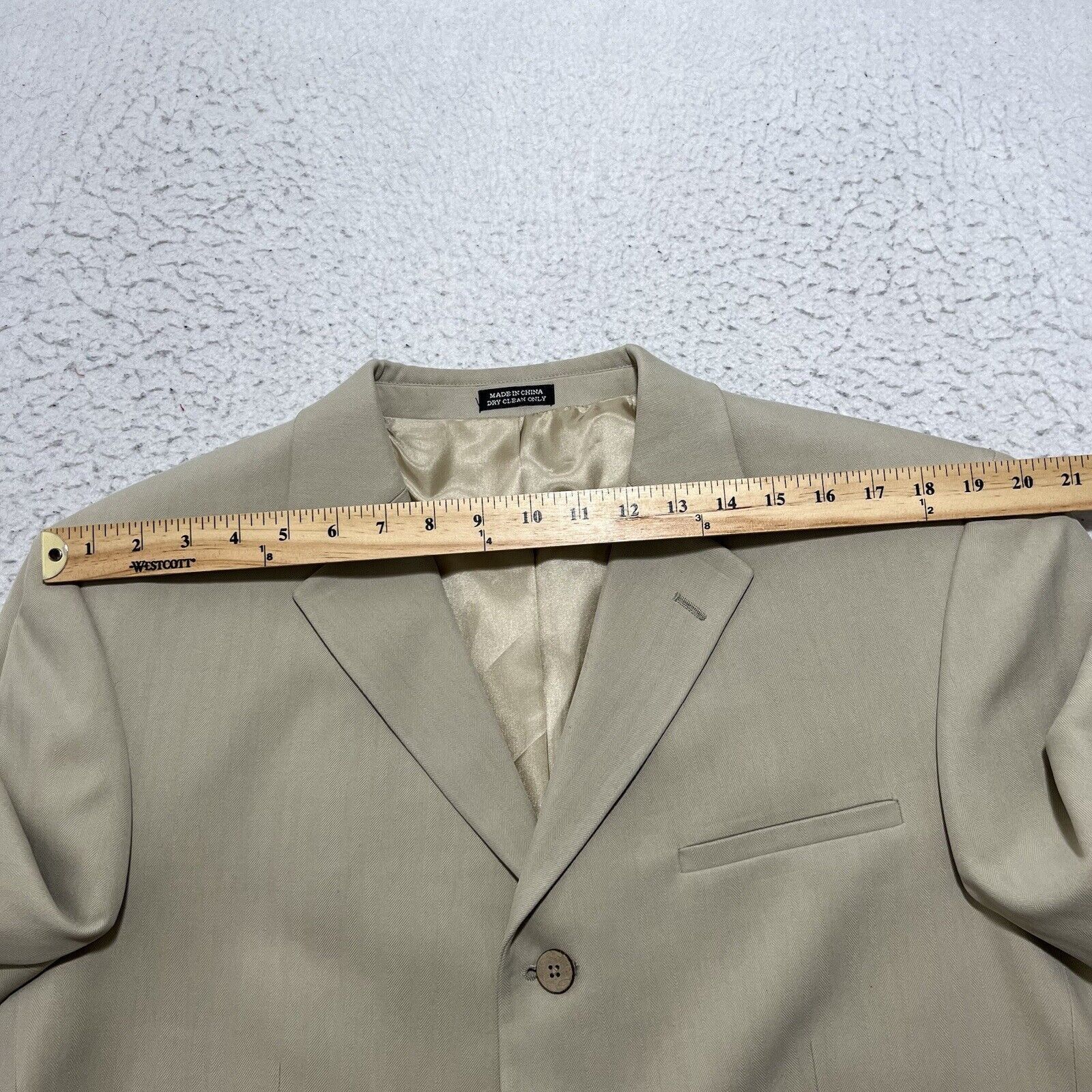 Joseph & Feiss Joseph & Feiss 42S Silk Beige Herringbone Suit Jacket Size 42S - 11 Thumbnail