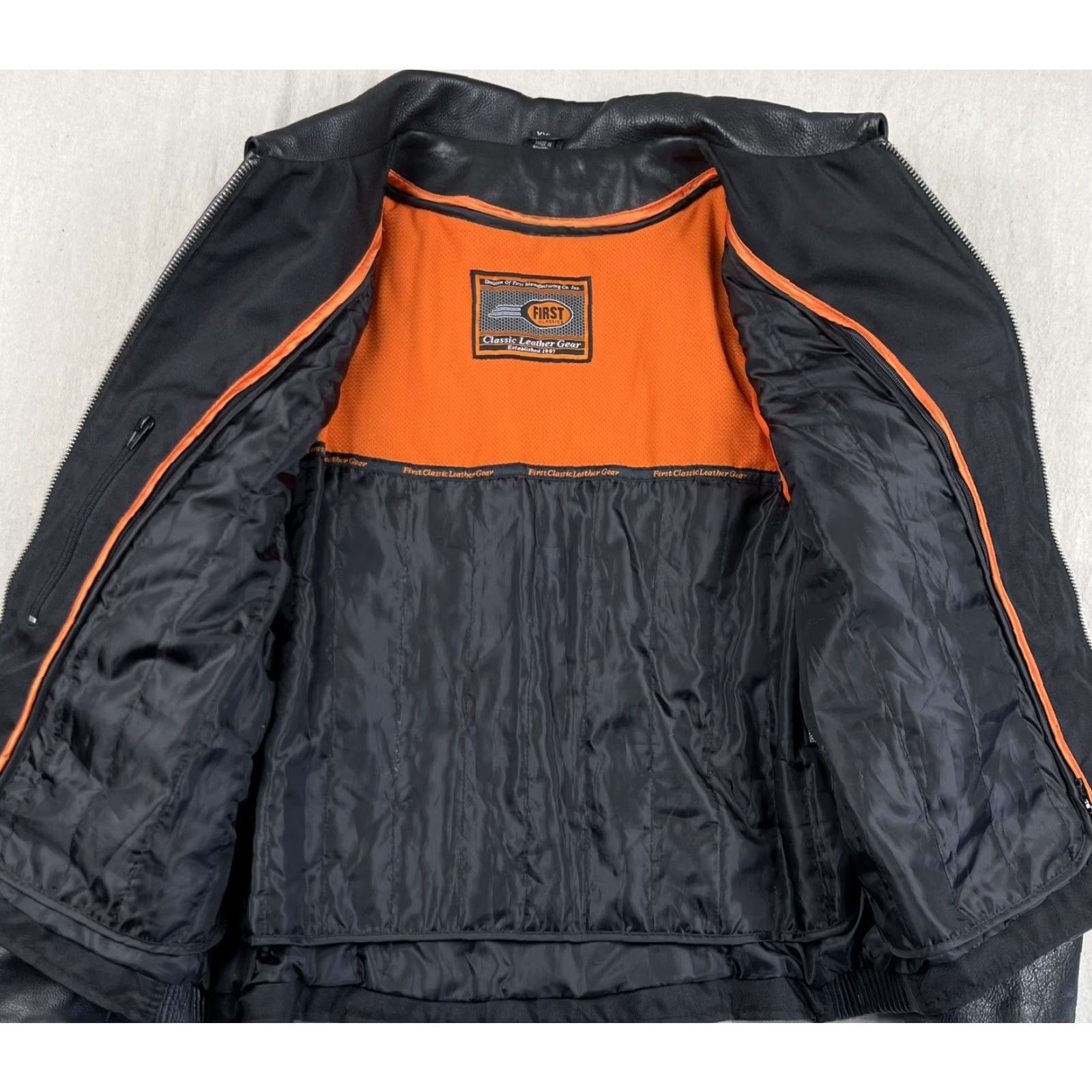 Vintage First Classic Jacket Womens Motorcycle Leather Gear XXL Black Lined Biker Size XXL / US 16-18 / IT 52-54 - 3 Thumbnail