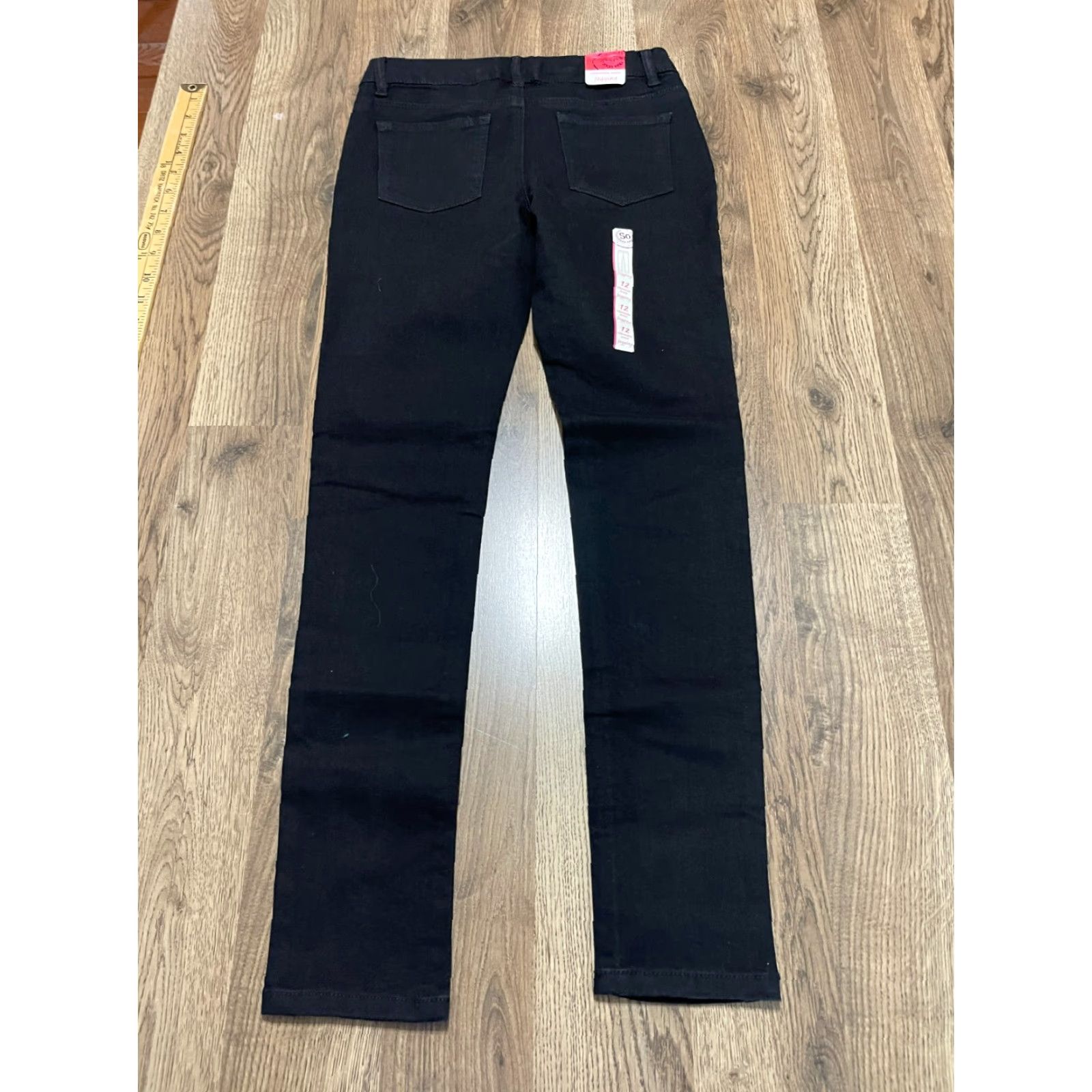 Vintage SO Jeans Women's Size 12 Black Jegging Adjustable Waist Pockets NWT Size 34" / US 12 / IT 48 - 2 Thumbnail