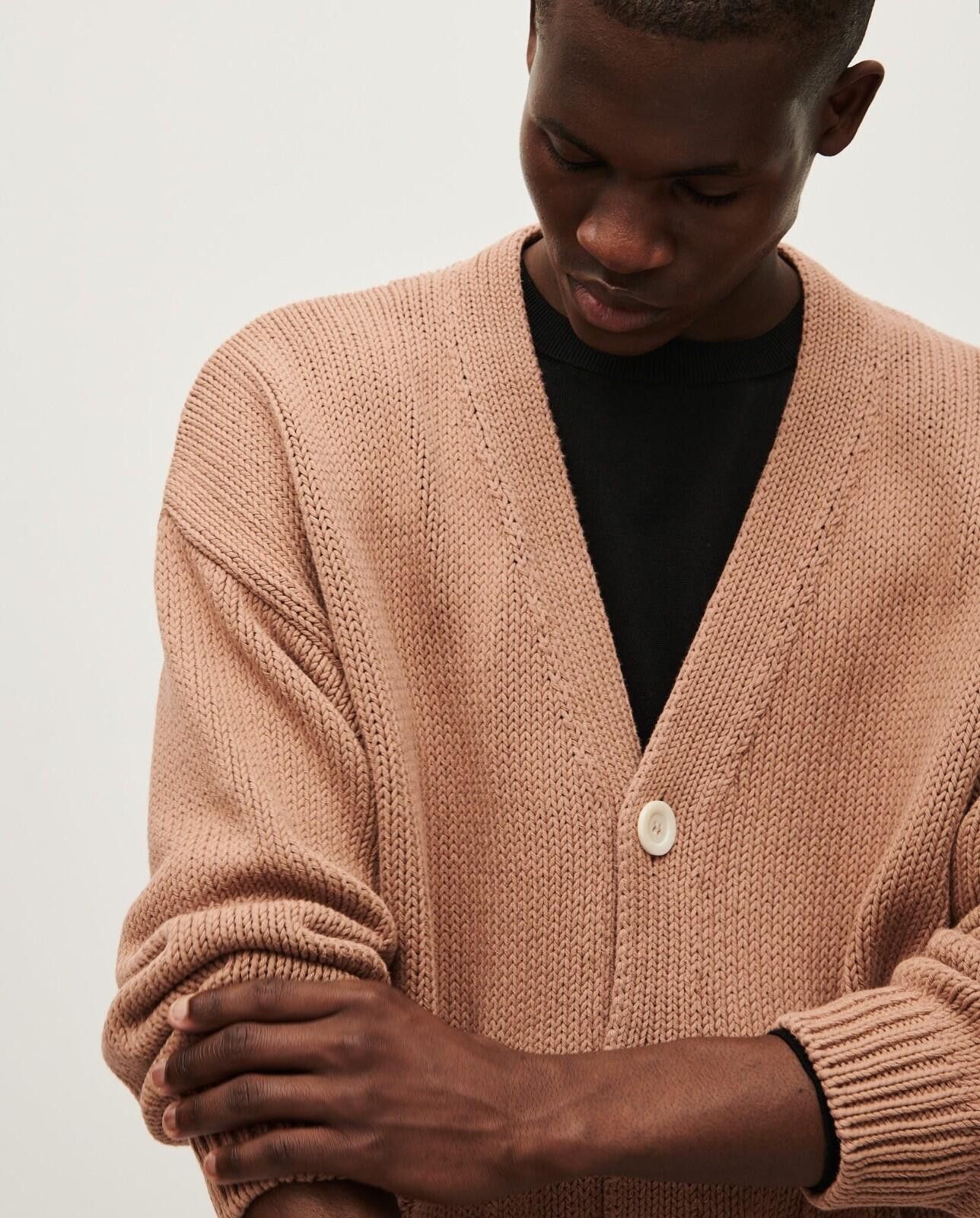 Other Babaa Men's no16 Roasted Fig Dusty Pink Cardigan Sweater Size US M / EU 48-50 / 2 - 5 Thumbnail