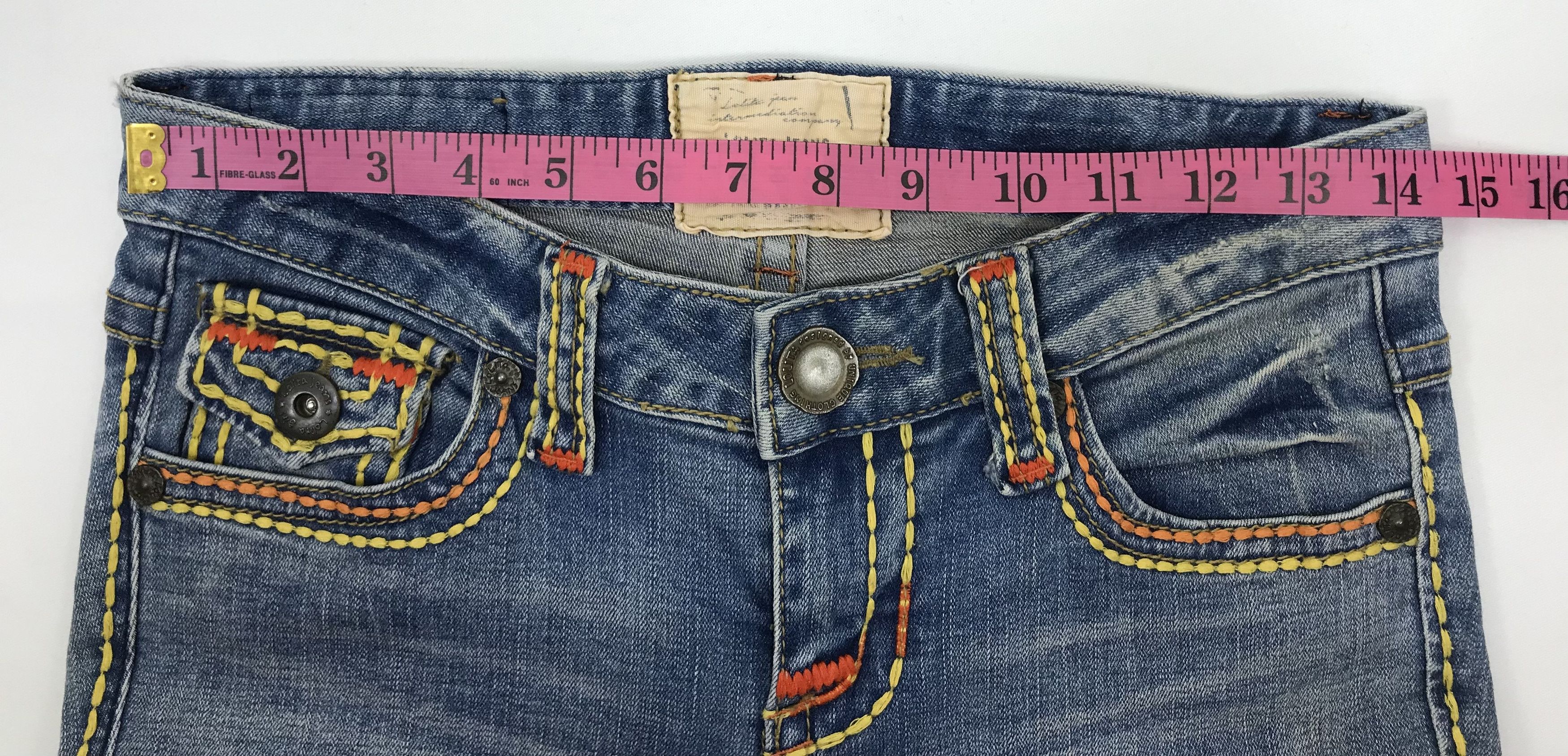 Japanese Brand Vintage Lolita Bell Bottom Washed Flare Jeans Size 28" / US 6 / IT 42 - 13 Thumbnail