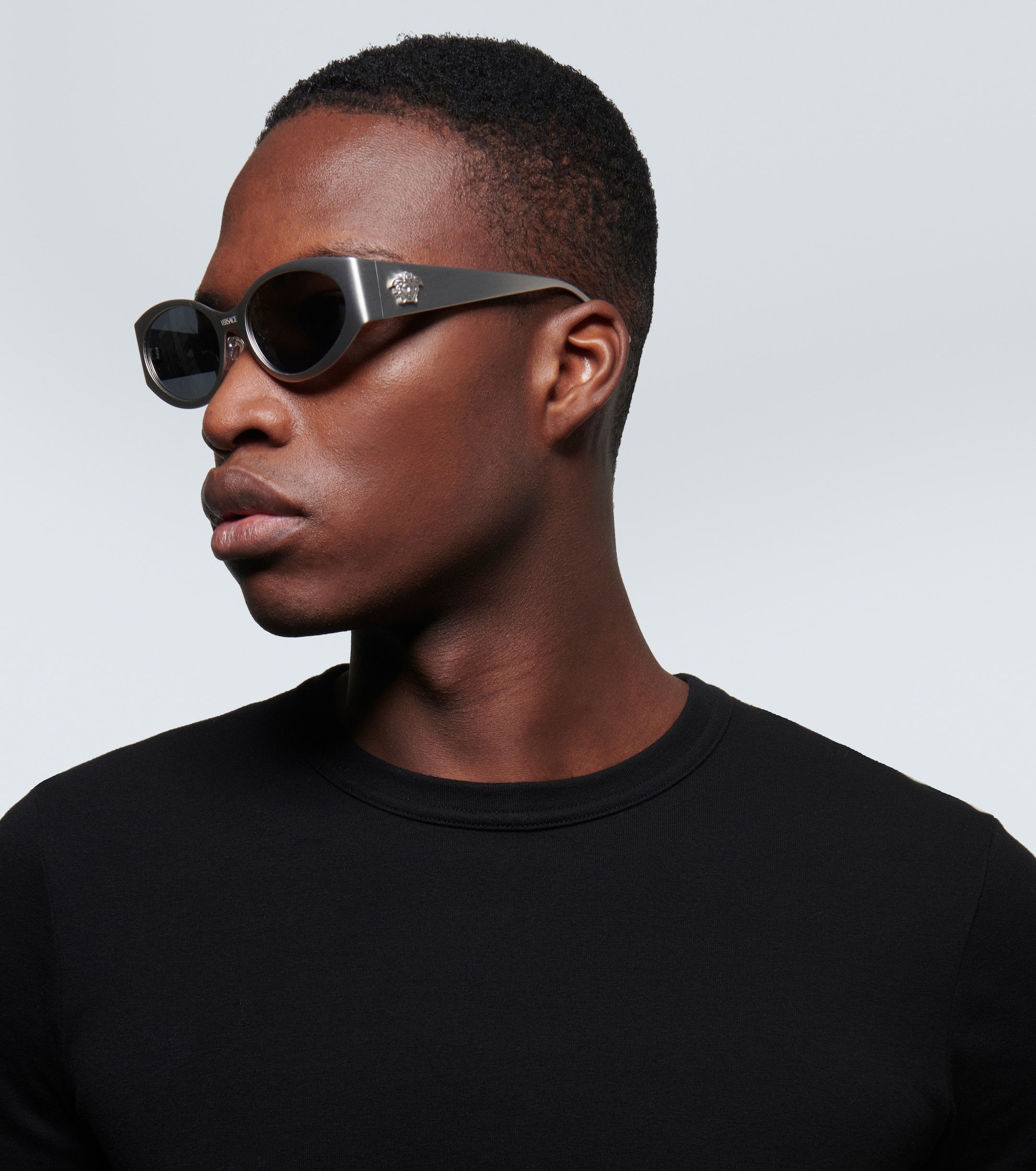 image of New Versace Ve2263 - 12666G Silver Sunglasses, Men's
