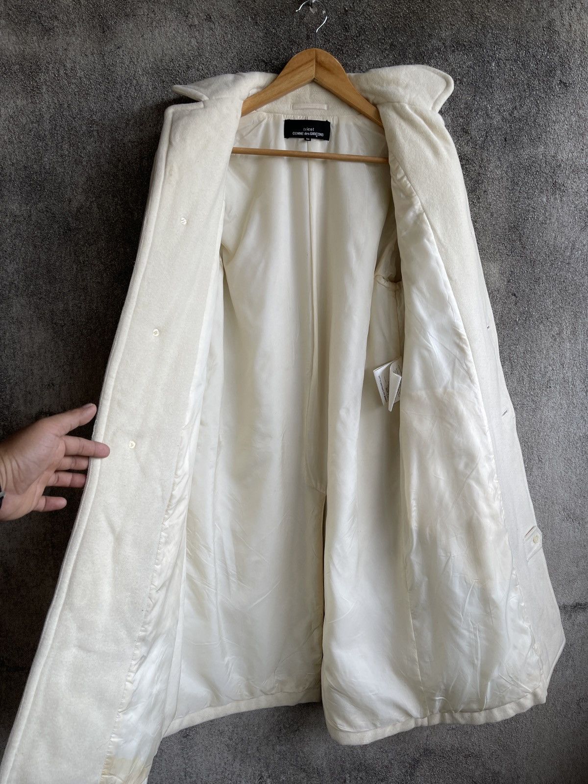 Comme des Garcons Rarest🔥Vtg Comme Des Garcon Tricot Wool Trench Coat Jacket Size US M / EU 48-50 / 2 - 2 Thumbnail