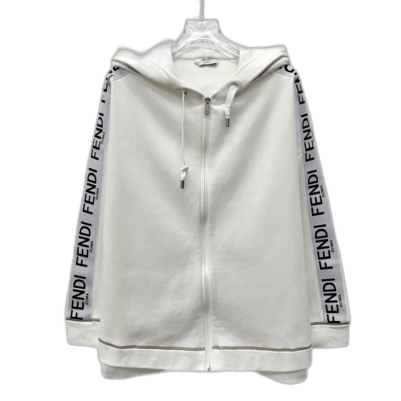 Fendi Fendi White Logo Hoodie with Drawstring Size XS / US 0-2 / IT 36-38 - 1 Thumbnail