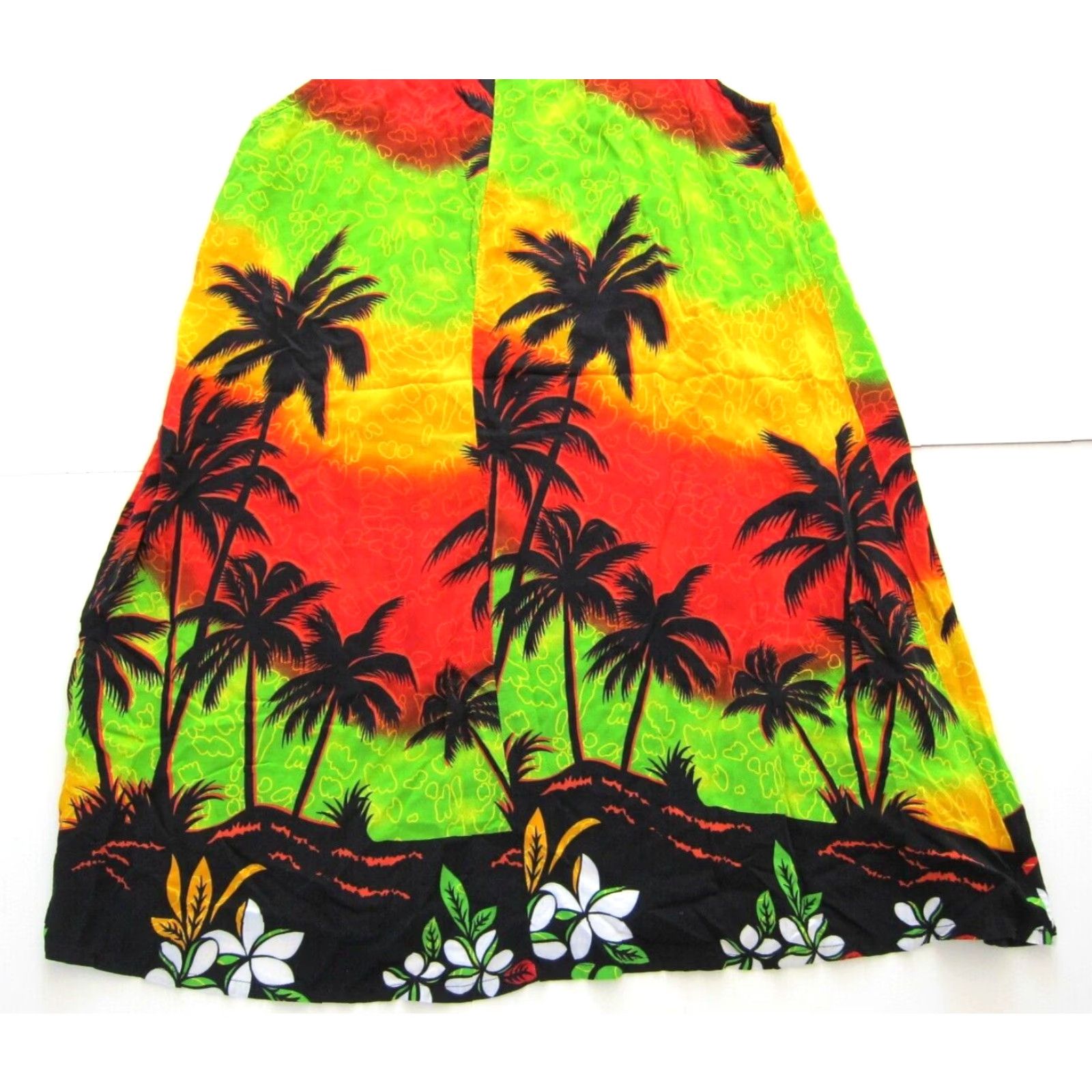 ALOHAS VTG Aloha Fashion Hawaiian Yellow Red Green Floral Sleeveless Tank Dress Large Size L / US 10 / IT 46 - 6 Thumbnail